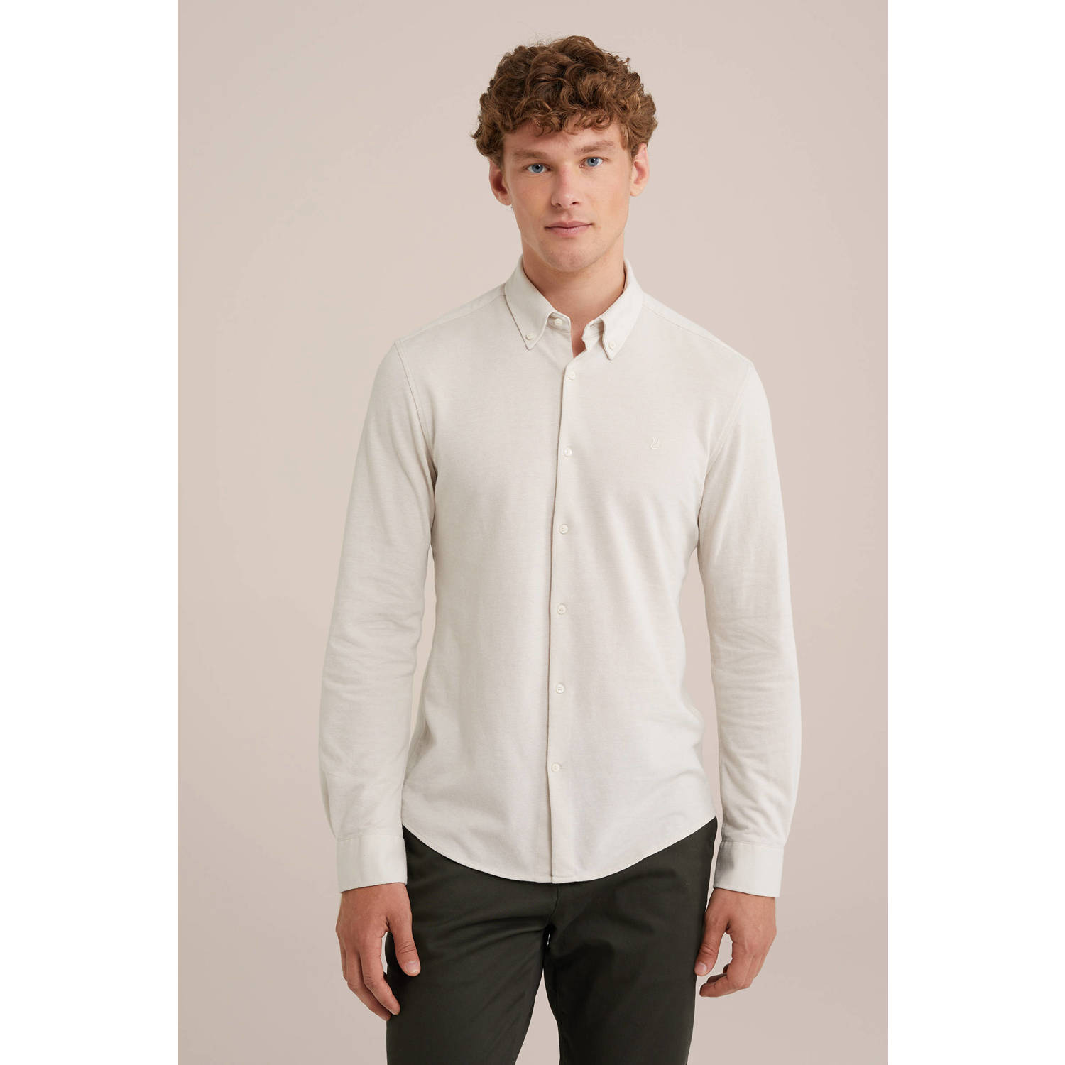 WE Fashion slim fit overhemd Saro
