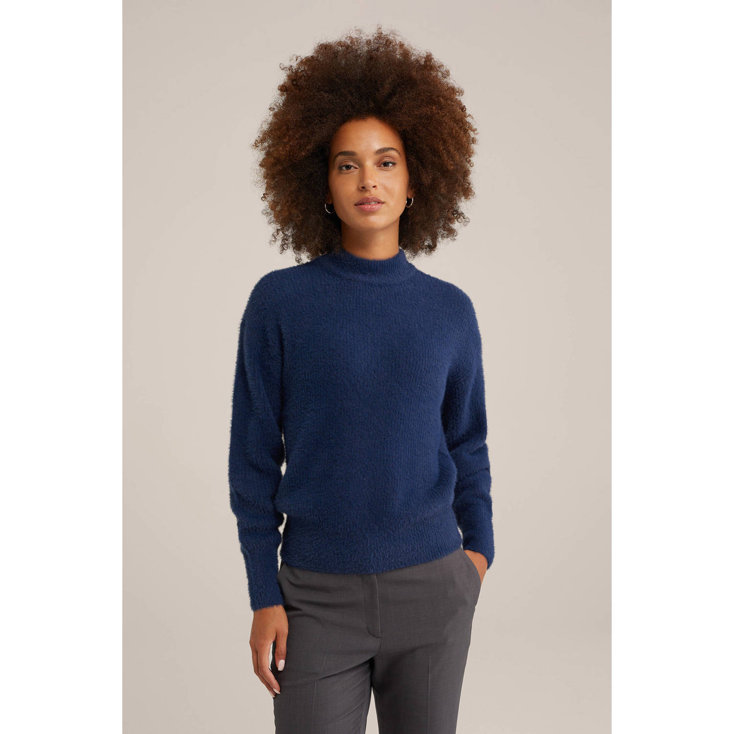 WE Fashion gebreide trui donkerblauw