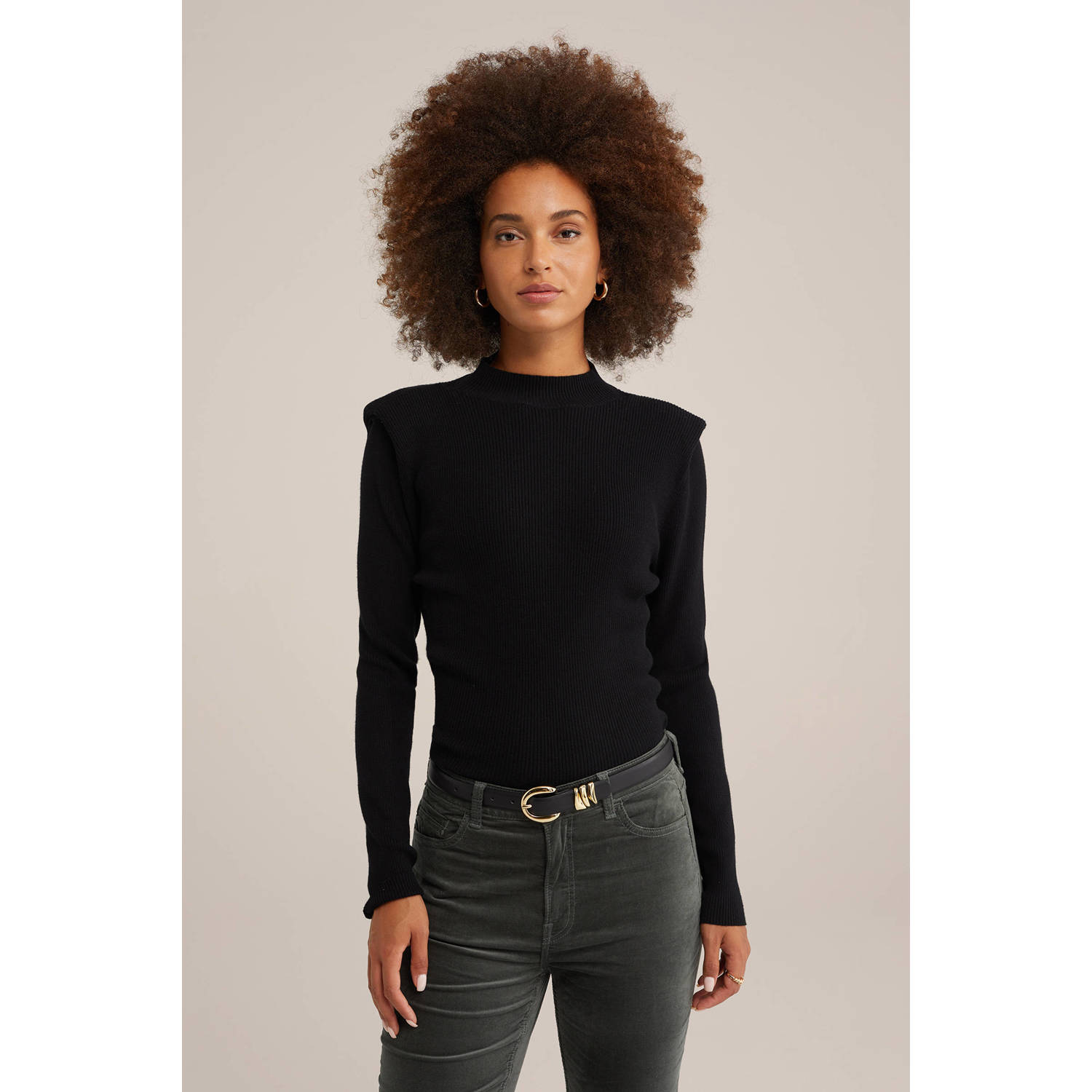 WE Fashion gebreide trui zwart