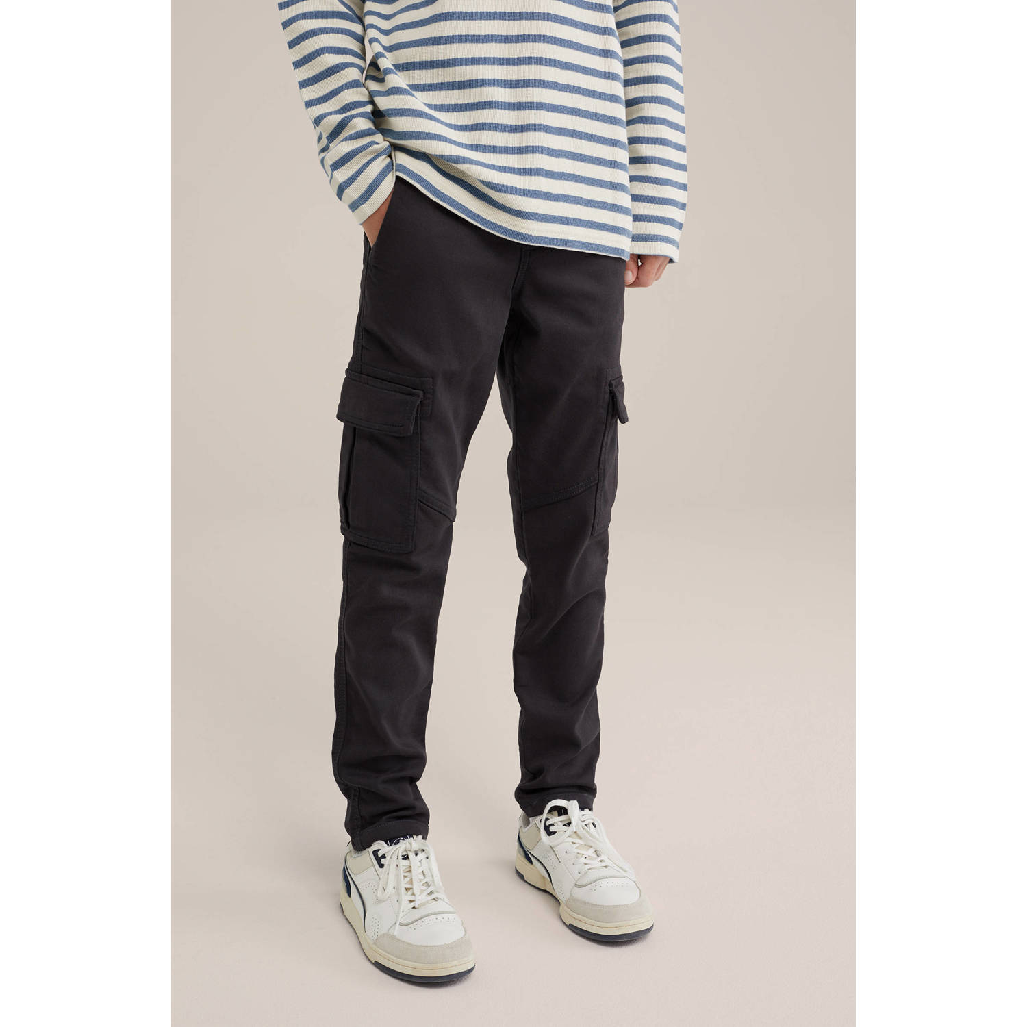 WE Fashion slim fit cargobroek