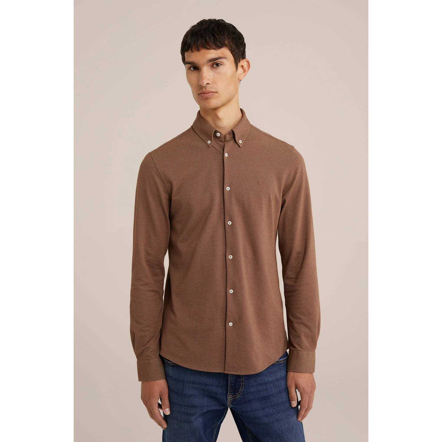 WE Fashion slim fit overhemd Saro