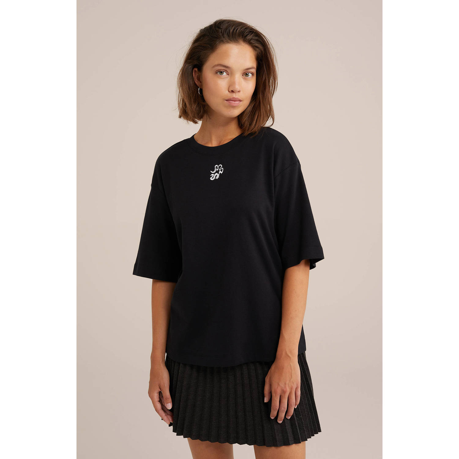 WE Fashion jersey T-shirt zwart