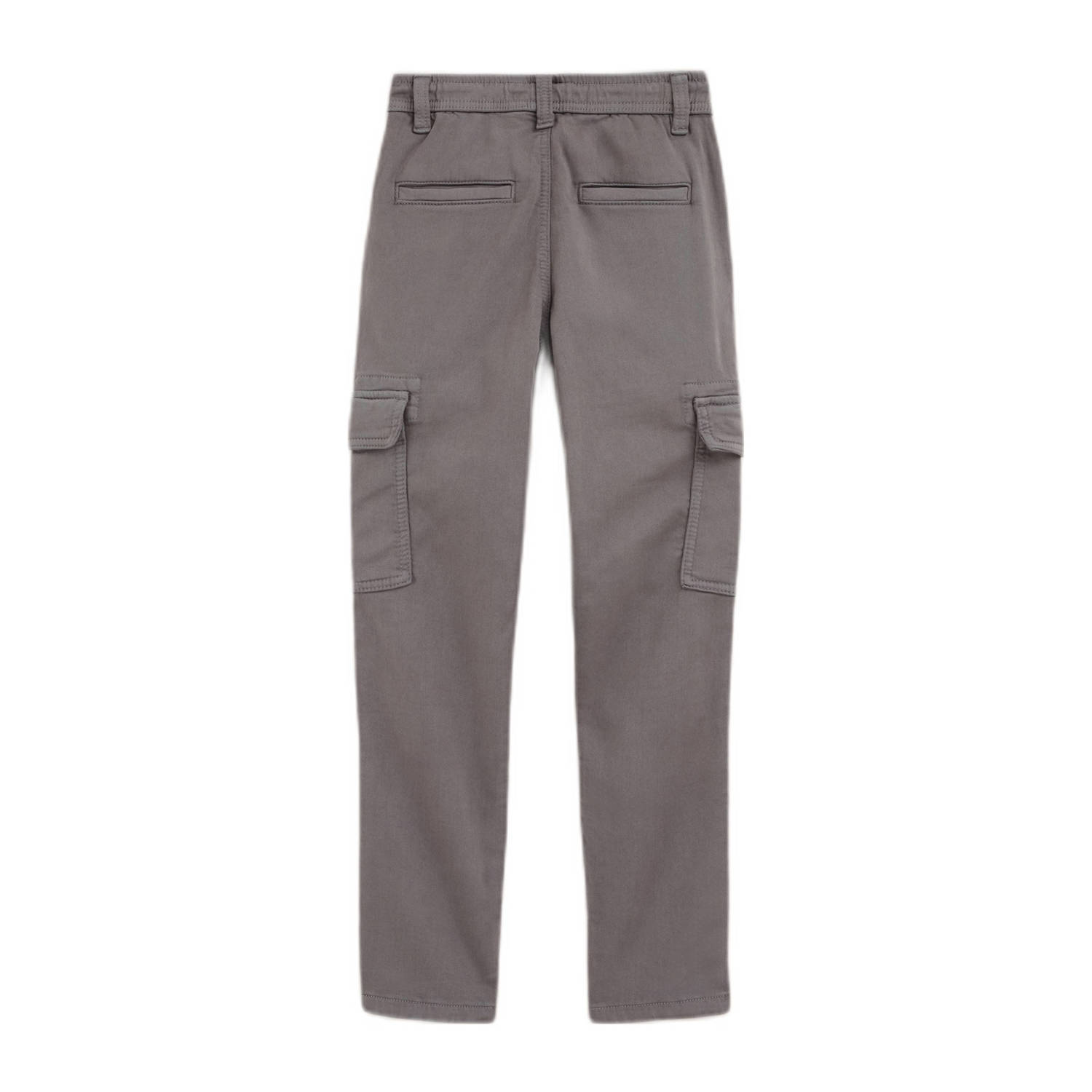 WE Fashion Blue Ridge slim fit cargobroek grijs
