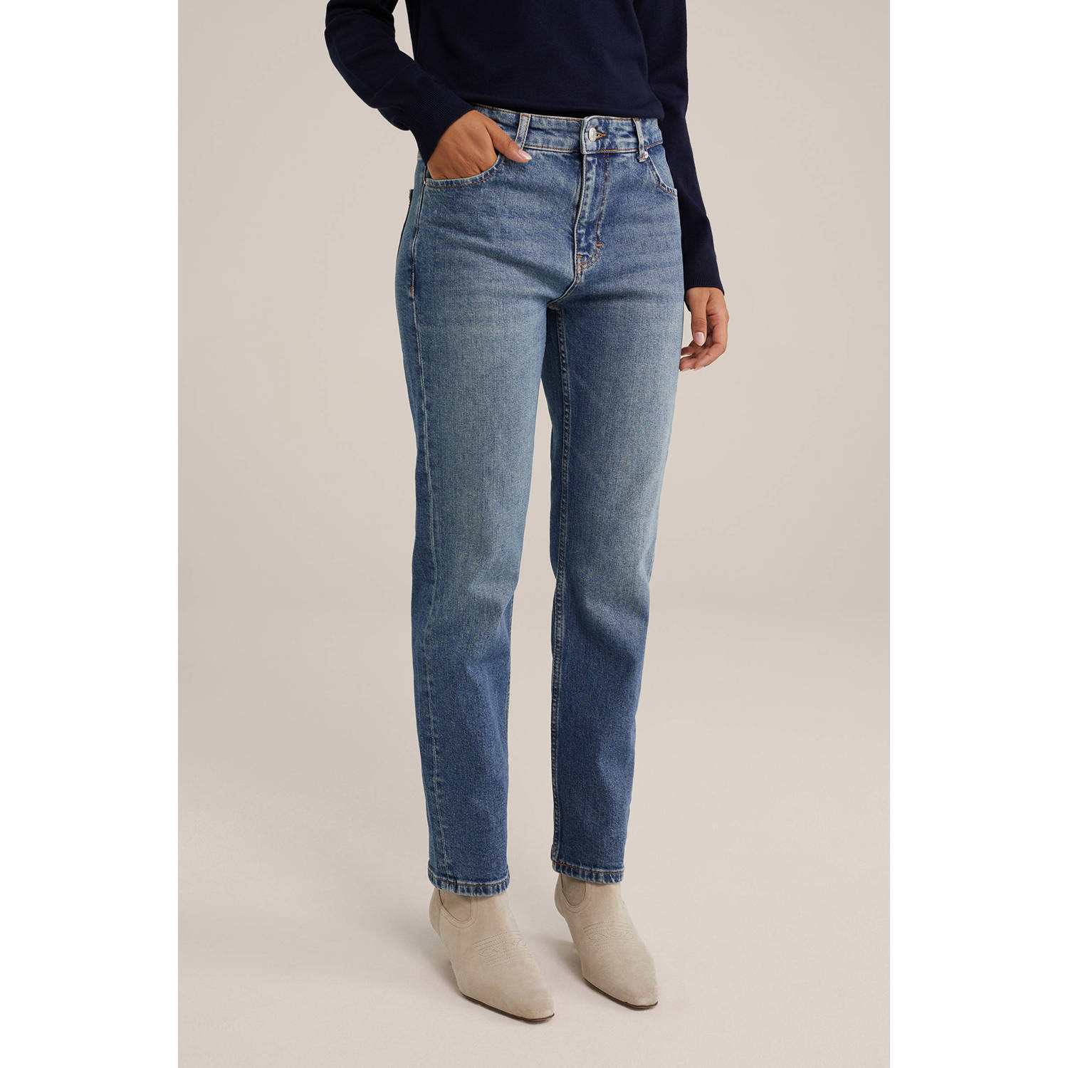 WE Fashion Blue Ridge straight leg jeans medium blue denim