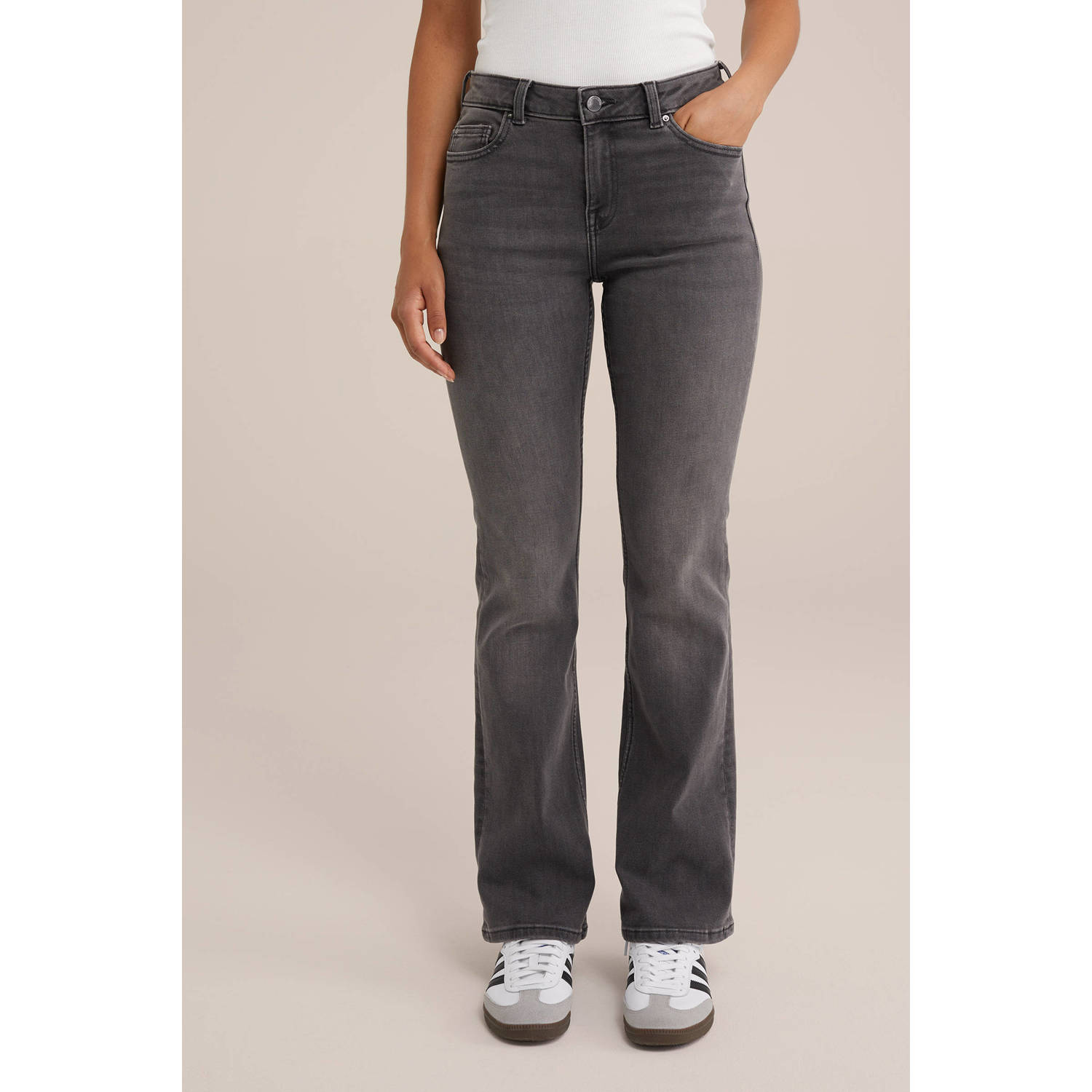WE Fashion Blue Ridge flared jeans grey denim