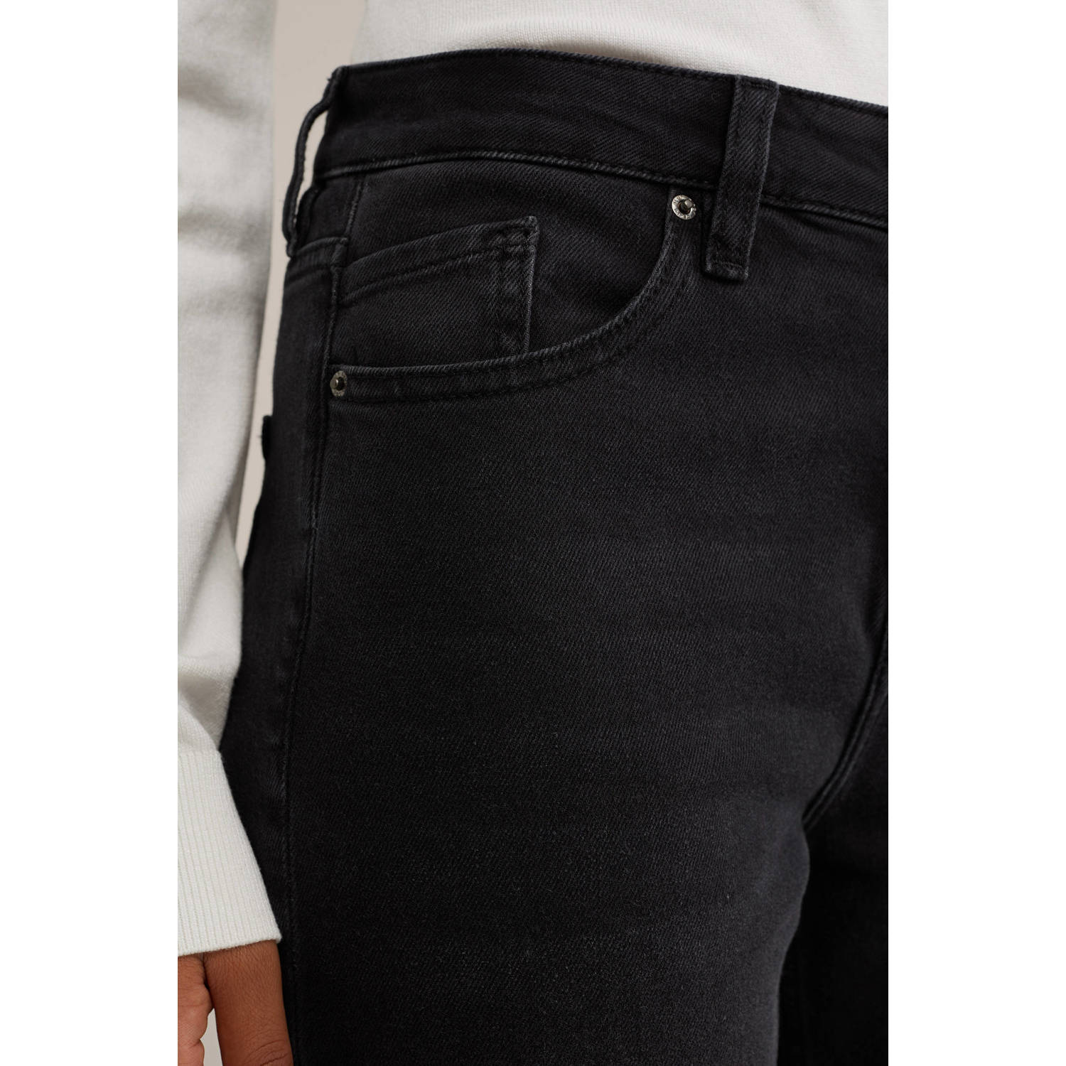 WE Fashion Blue Ridge high waist wide leg jeans black denim