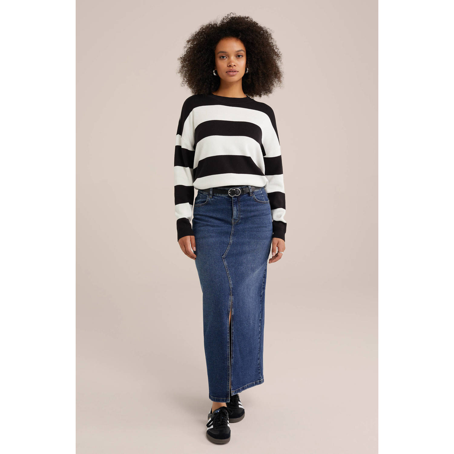 WE Fashion gebreide trui zwart