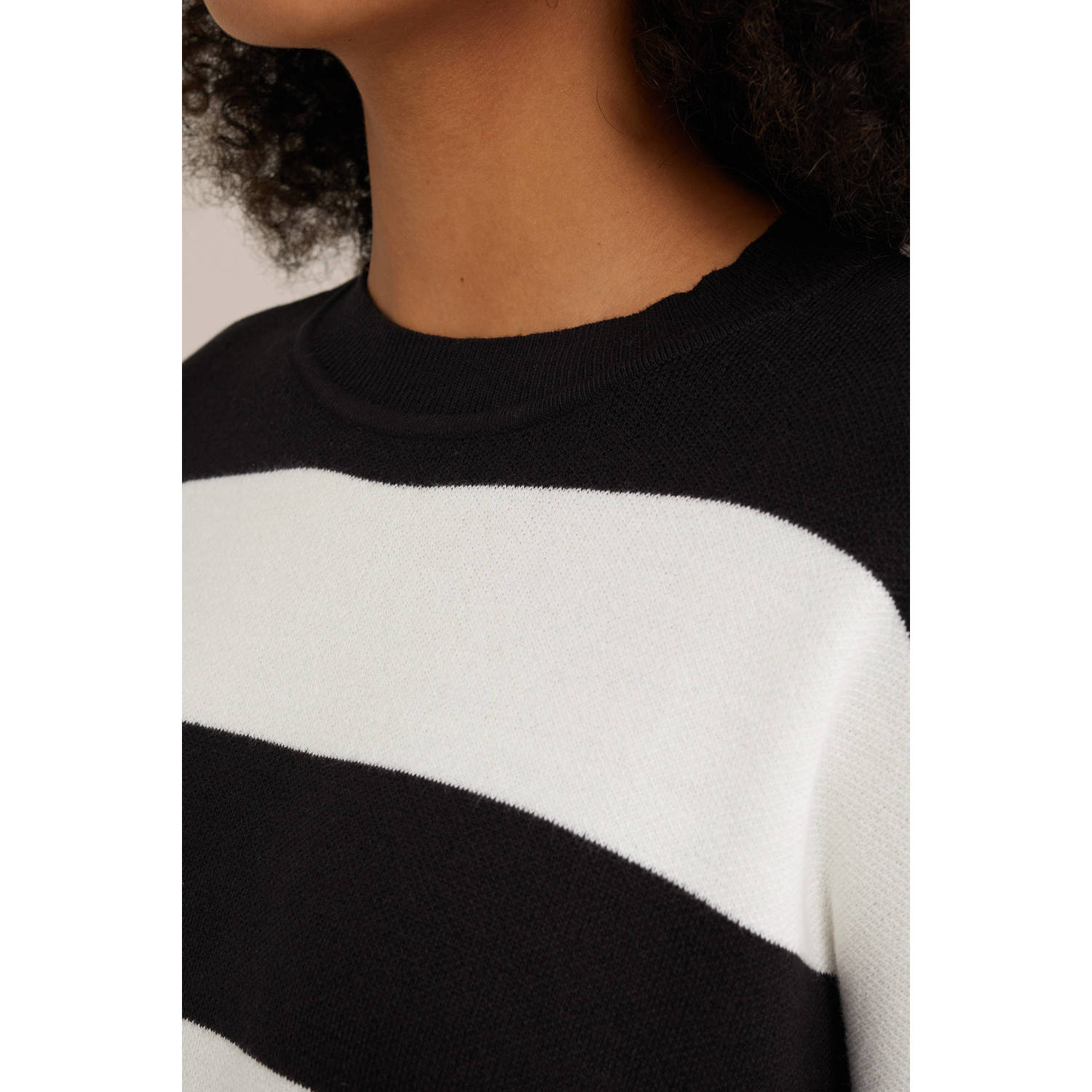 WE Fashion gebreide trui zwart