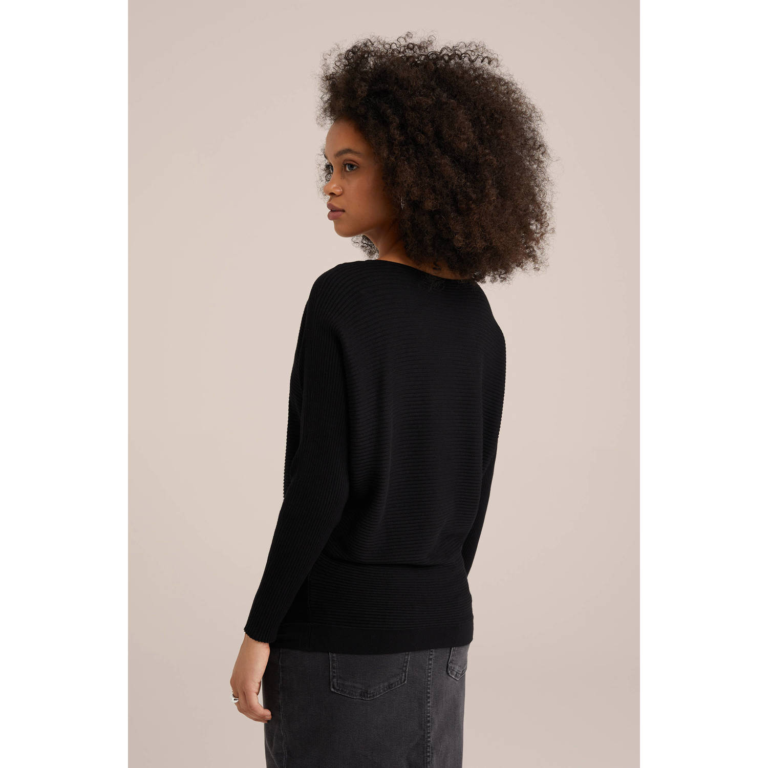 WE Fashion gebreide trui zwart