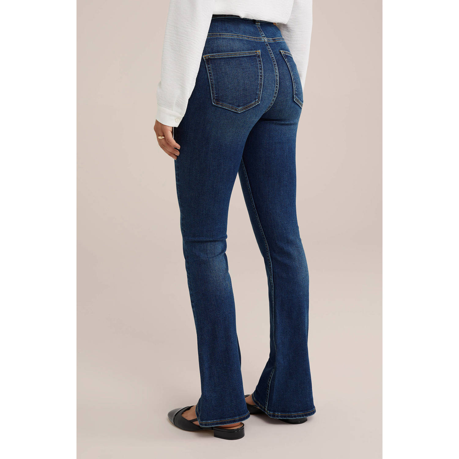 WE Fashion Blue Ridge flared jeans dark blue denim