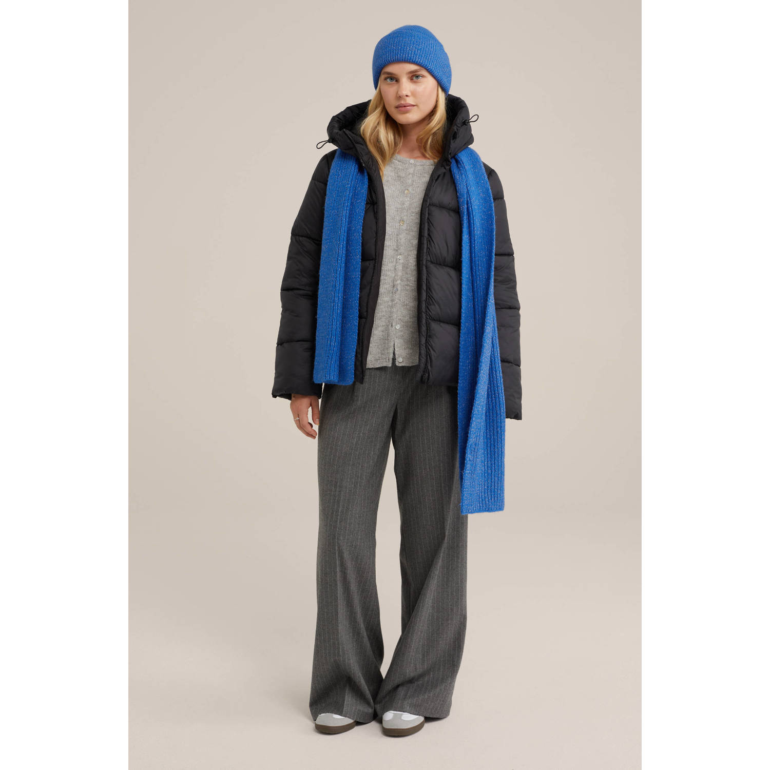 WE Fashion sjaal blauw
