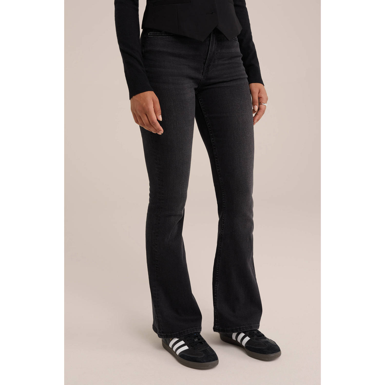 WE Fashion Blue Ridge flared jeans black denim