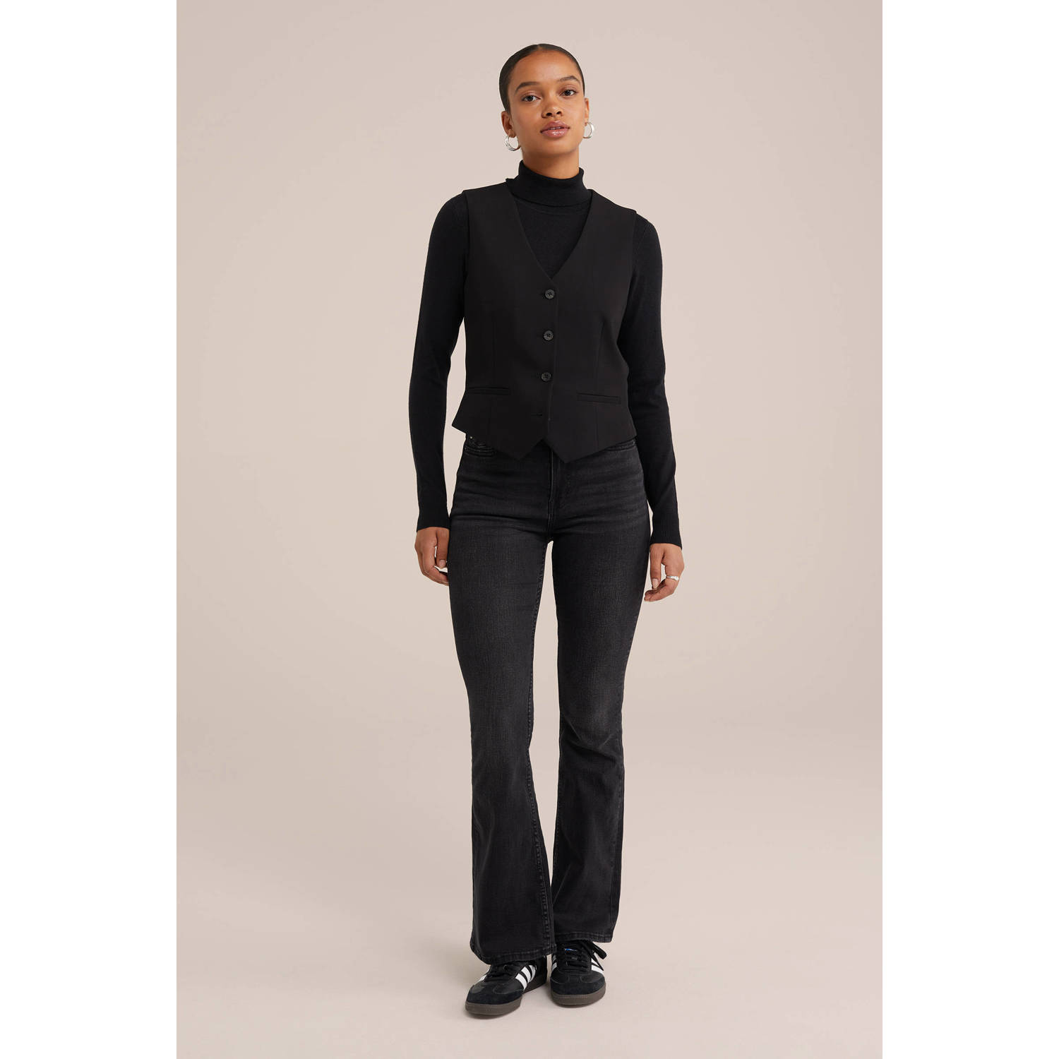 WE Fashion Blue Ridge flared jeans black denim