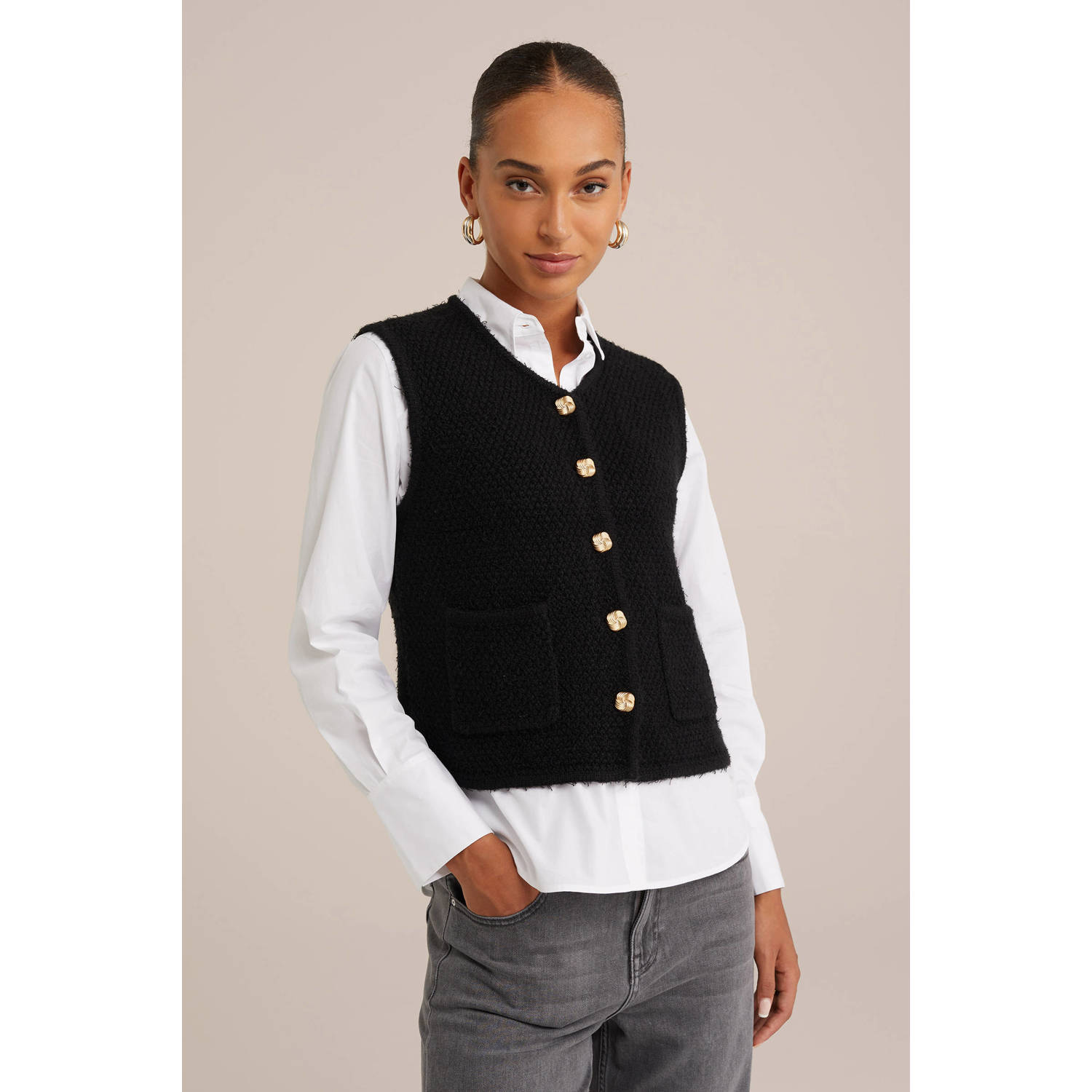 WE Fashion gilet zwart