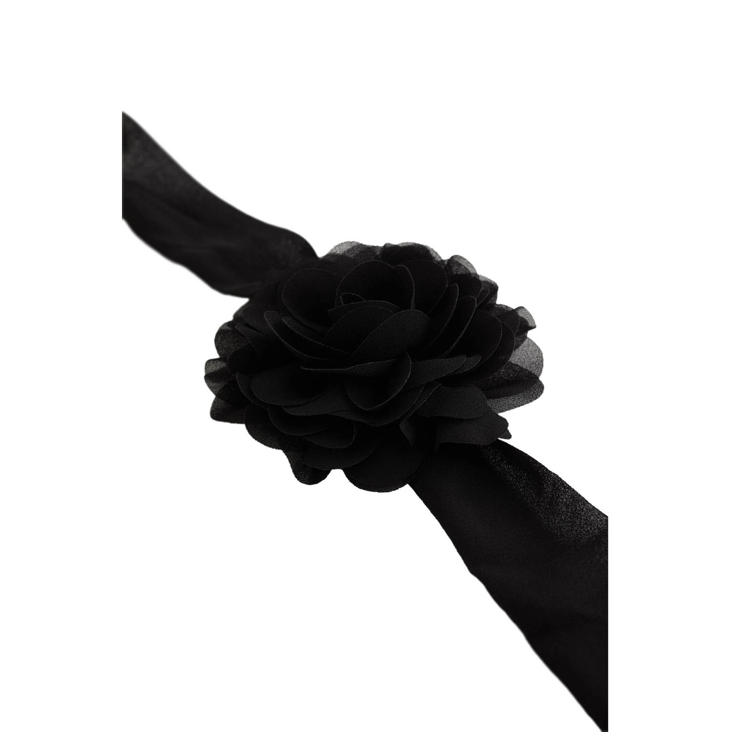 WE Fashion sjaaltje met bloem zwart