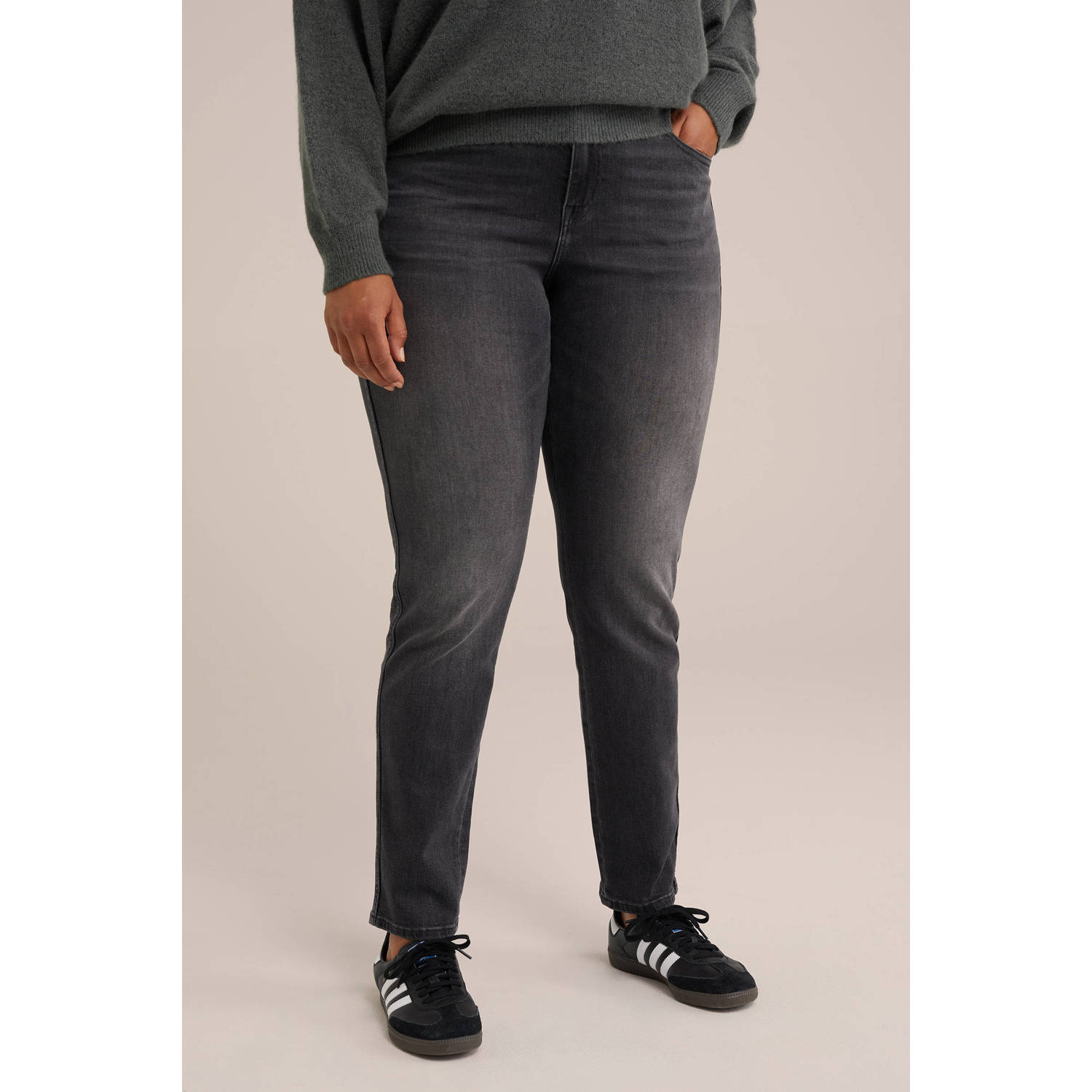 WE Fashion Blue Ridge regular waist slim fit jeans black denim