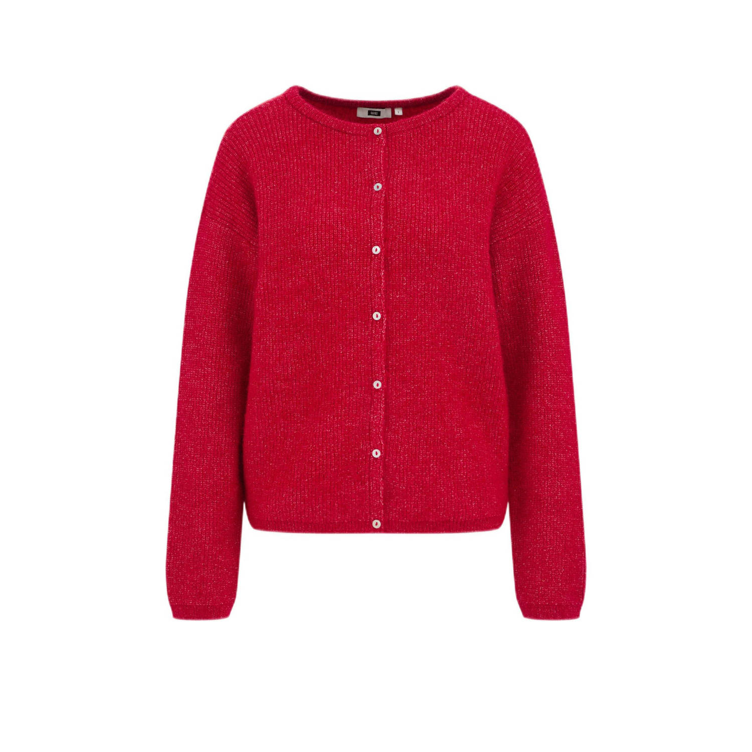 WE Fashion fijngebreid vest rood