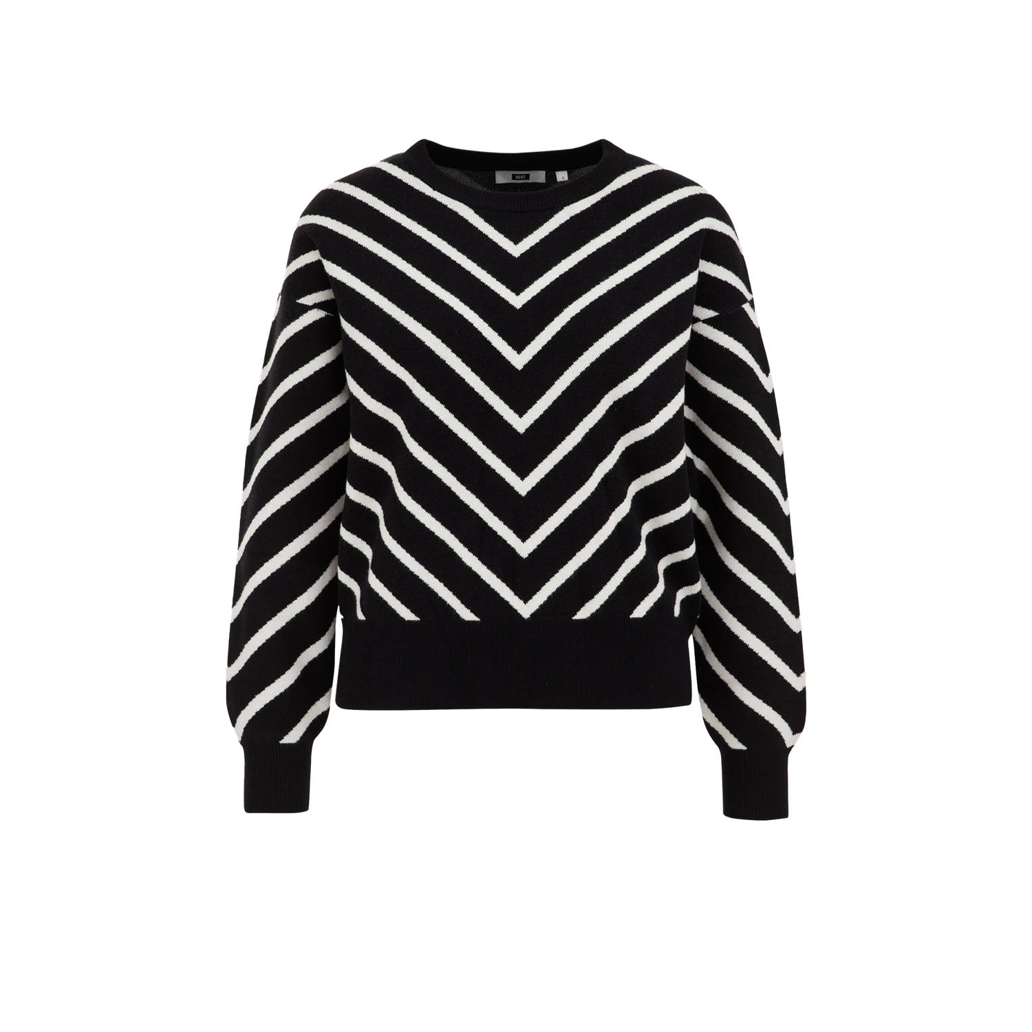 WE Fashion gebreide trui zwart wit