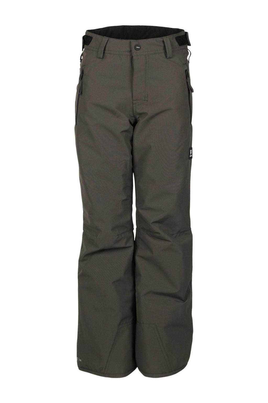 Groene jongens en meisjes Brunotti skibroek Footraily van polyester met rits- en drukknoopsluiting