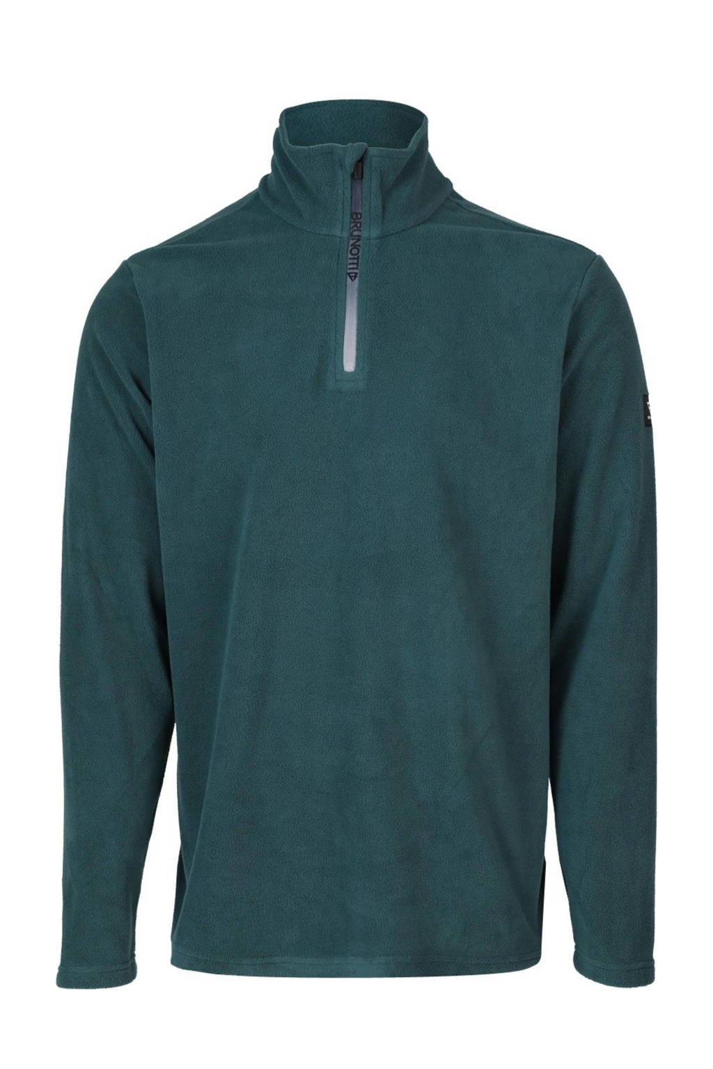 Groene heren Brunotti skipully Tenno van fleece met lange mouwen, opstaande kraag en halve rits