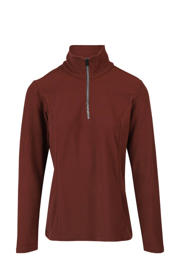 thumbnail: Donkerrode dames Brunotti skipully Misma van fleece met lange mouwen, opstaande kraag en halve rits