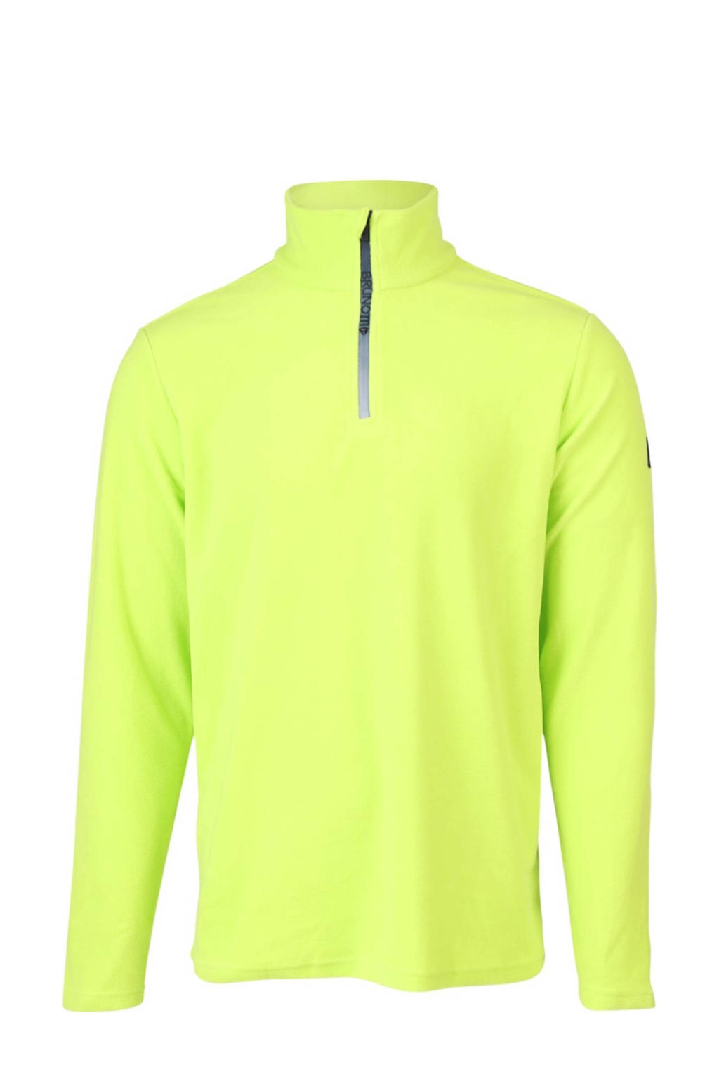 Gele heren Brunotti skipully Tenno van fleece met lange mouwen, opstaande kraag en halve rits