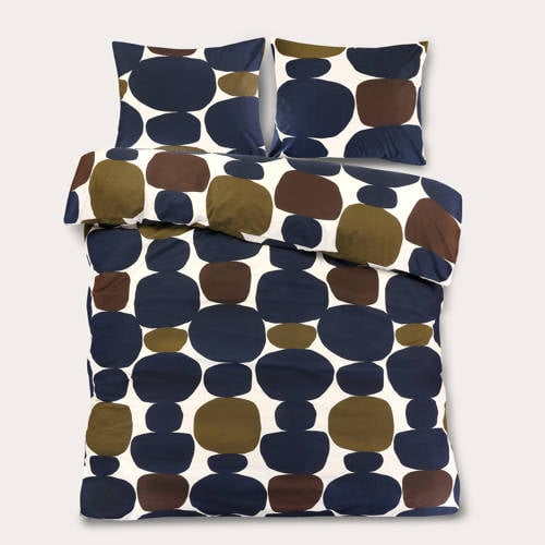 NOUS Living katoenen dekbedovertrek 2-persoons (200x220 cm) - Blauw