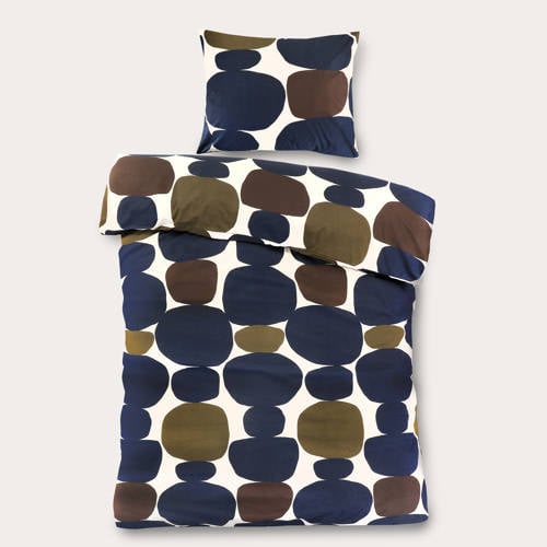 NOUS Living katoenen dekbedovertrek 1-persoons (140x220 cm) - Blauw