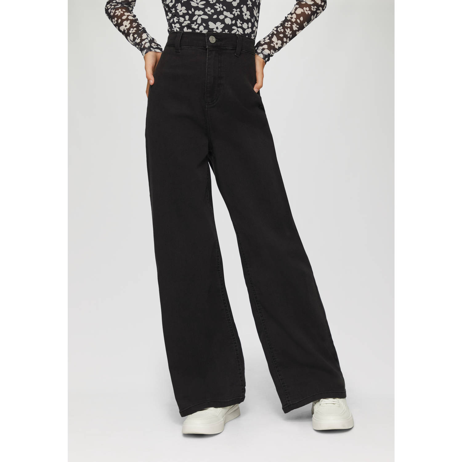 s.Oliver high waist wide leg jeans black denim REG