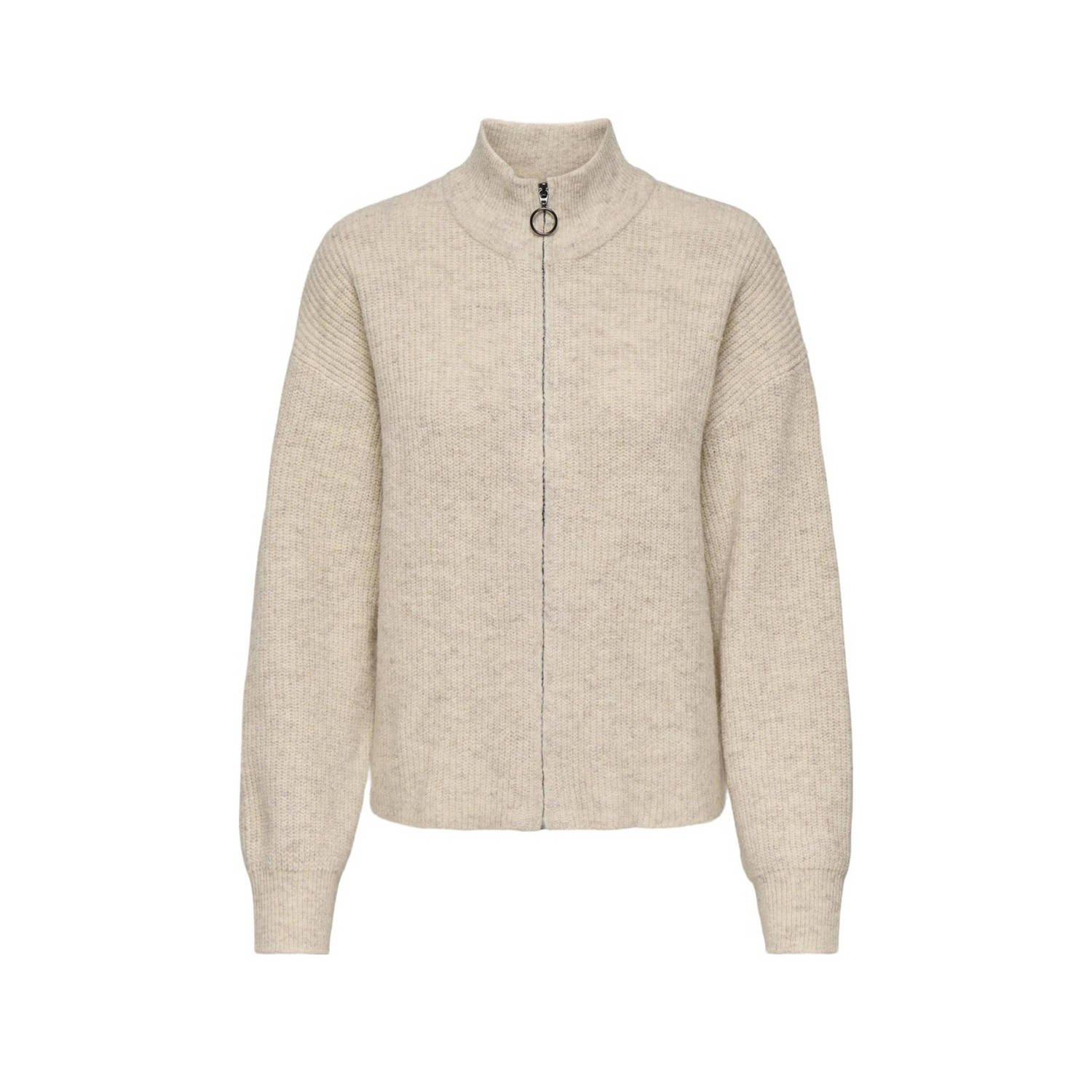 Only Loose fit gebreid jack met wol en opstaande kraag model 'TOKYO'