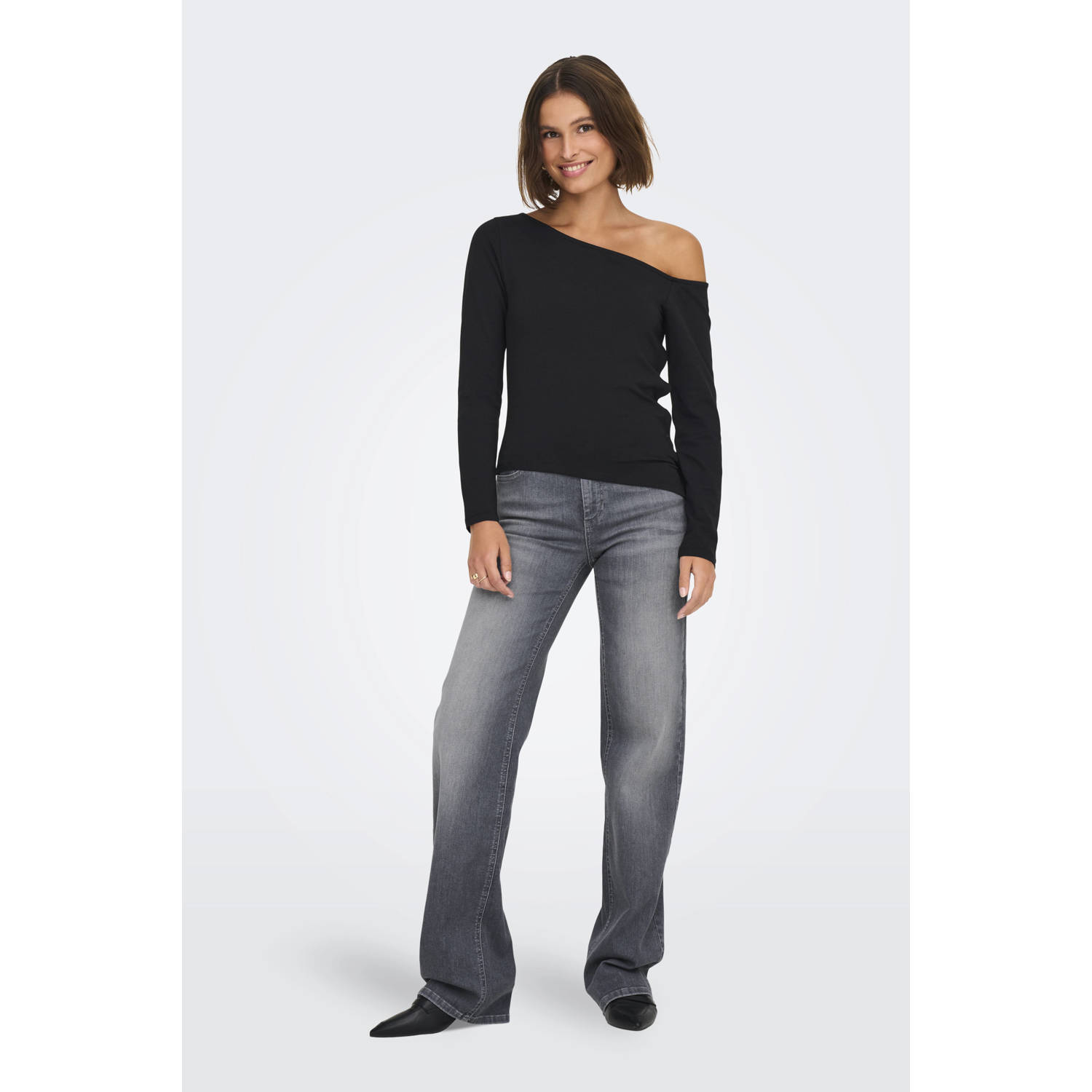 ONLY straight leg jeans ONLBLUSH grey denim