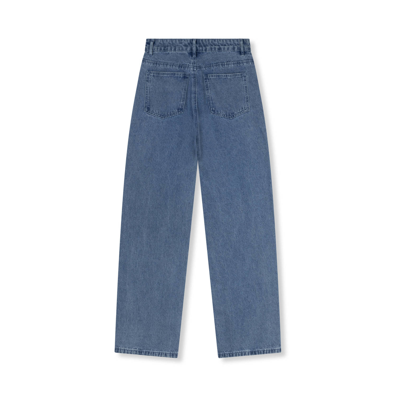 Refined Department high waist straight leg jeans medium blue denim