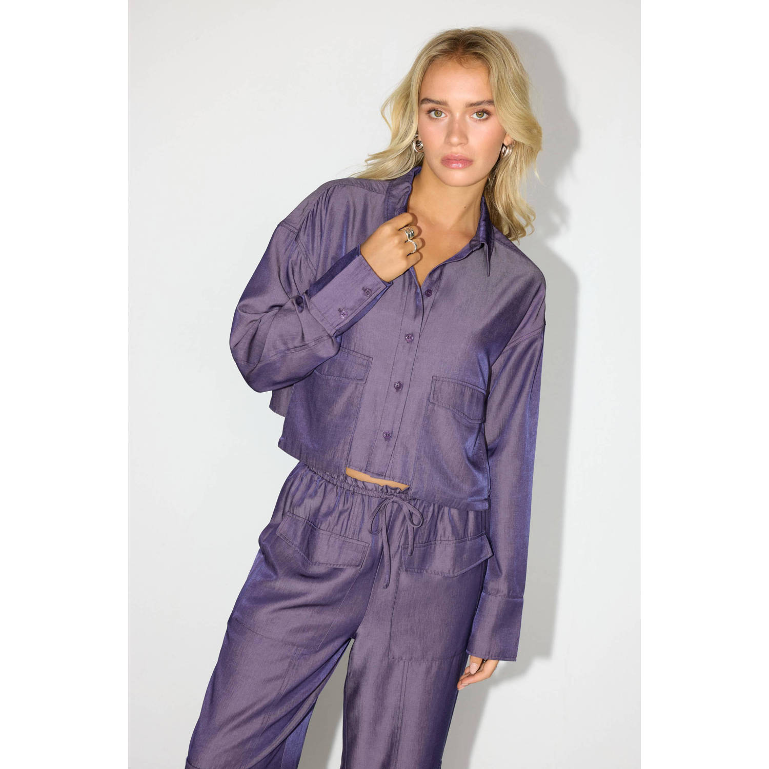 Refined Department Tina Blouse Lange Mouw Purple Dames
