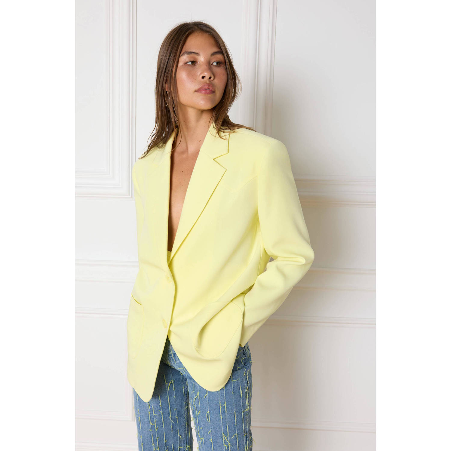 Refined Department oversized blazer geel