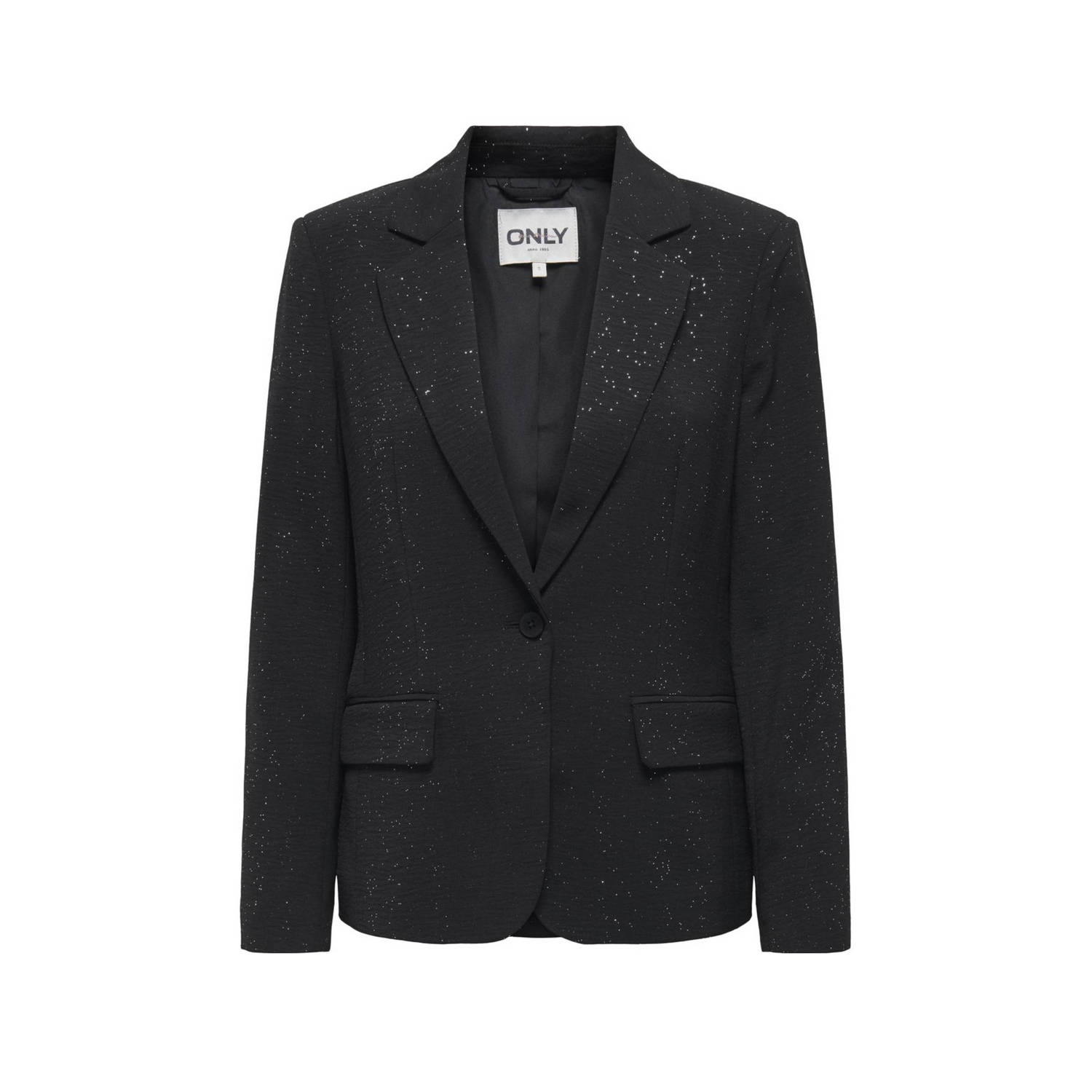 ONLY rechtvallende blazer ONLMETTE zwart glitters