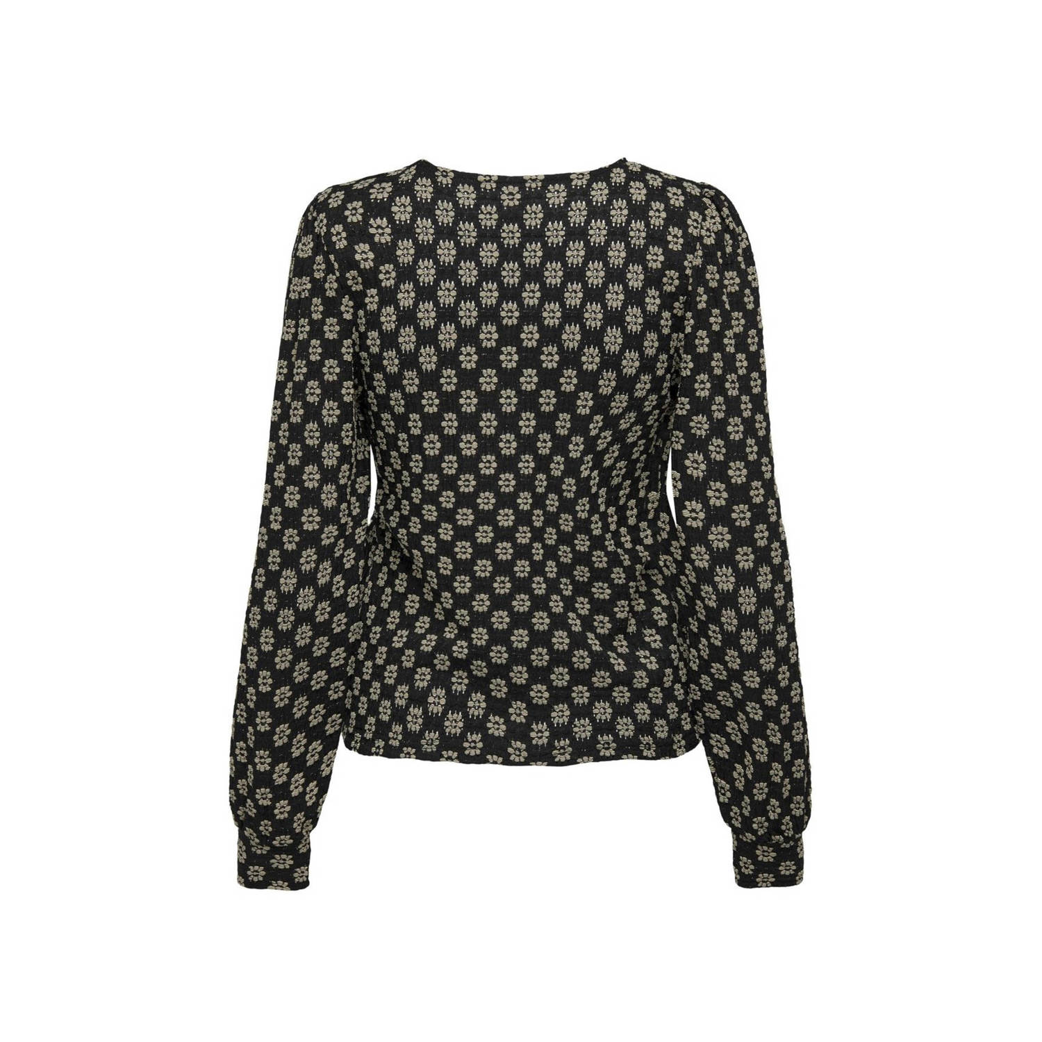 ONLY top ONLMARLEY met all over print zwart crème