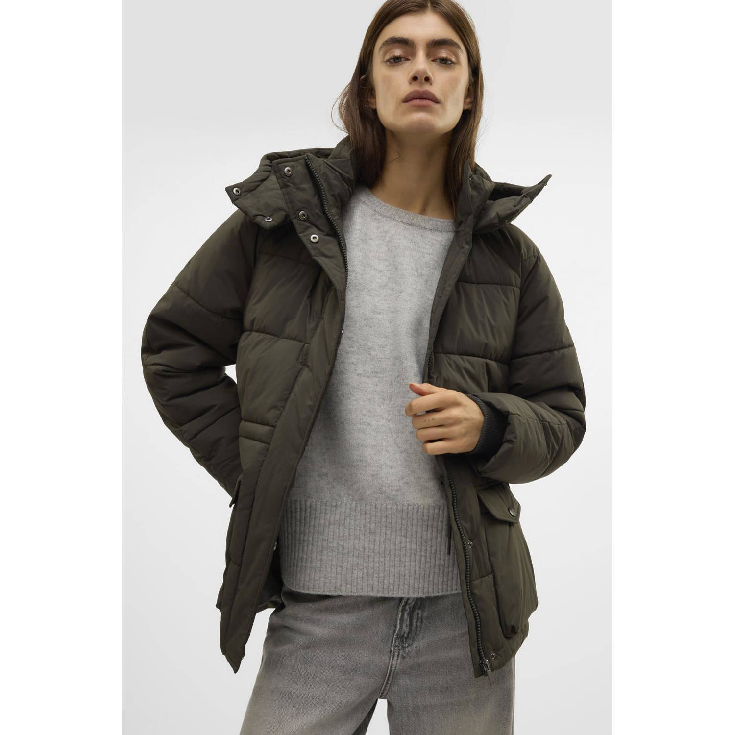 VERO MODA gewatteerde winterjas VMDIANA donkergroen
