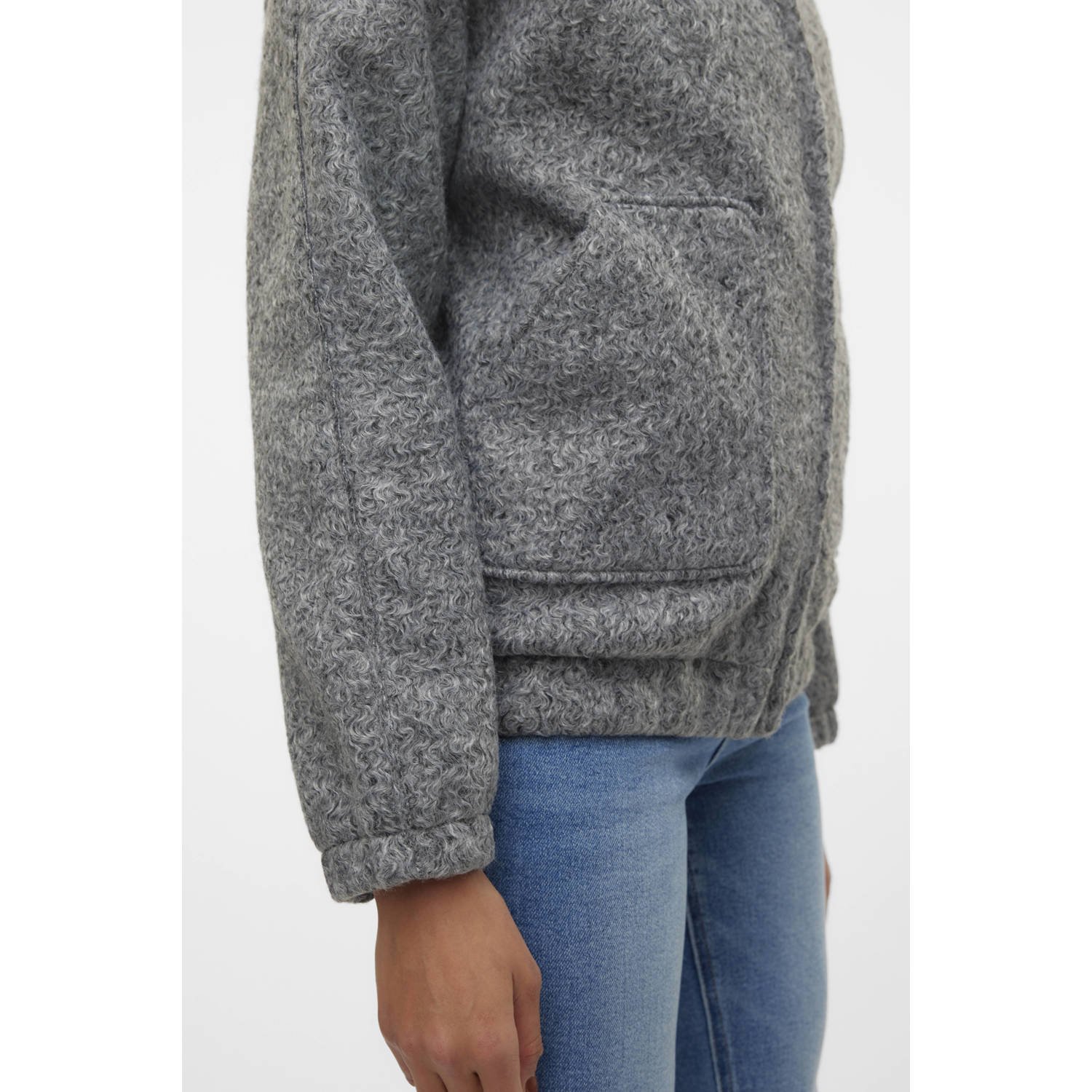 VERO MODA gebreid jasje VMAMBER grijs