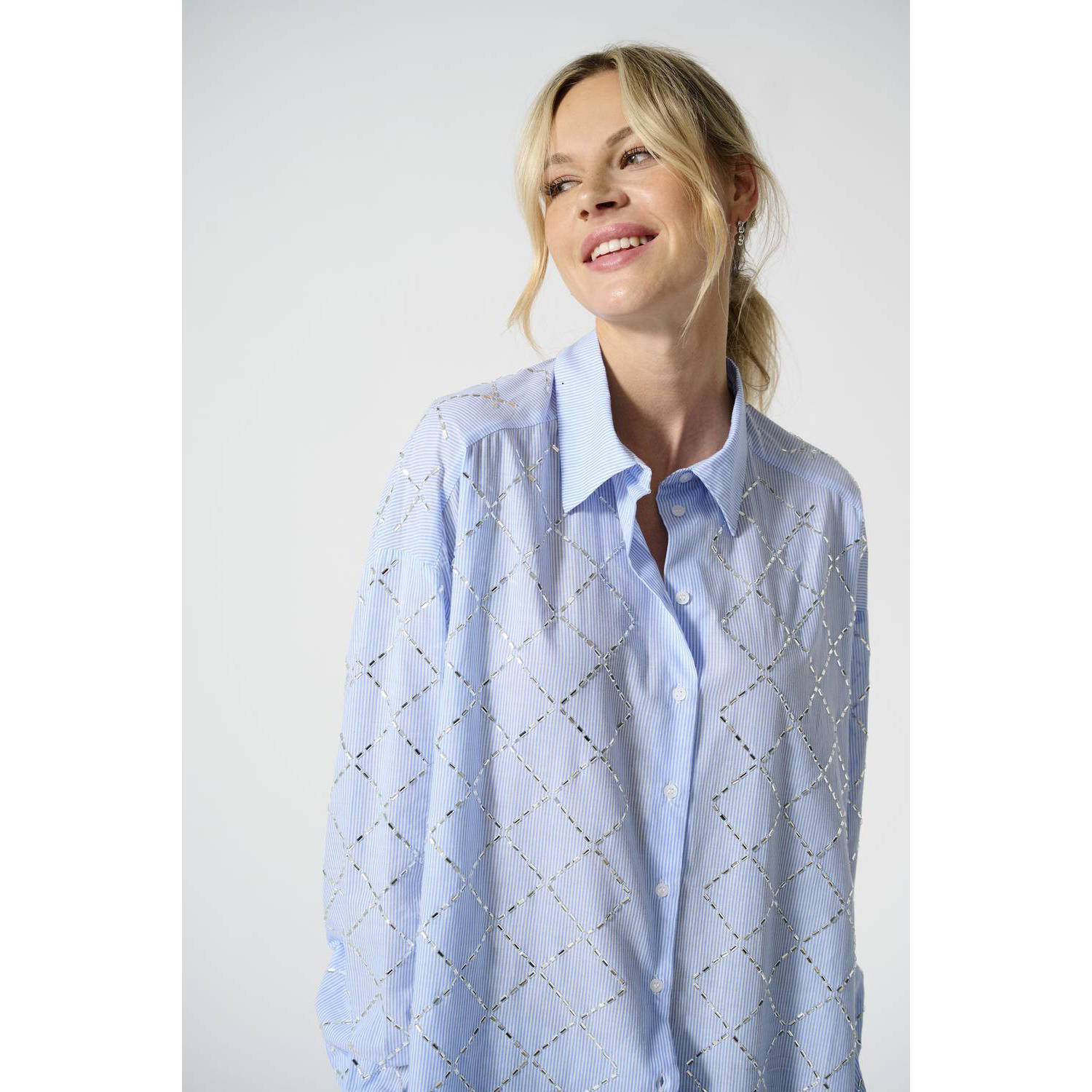 ONLY blouse ONLJULIE lichtblauw