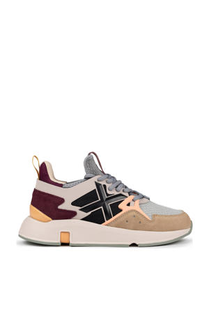 Clik  sneakers grijs/camel/oranje