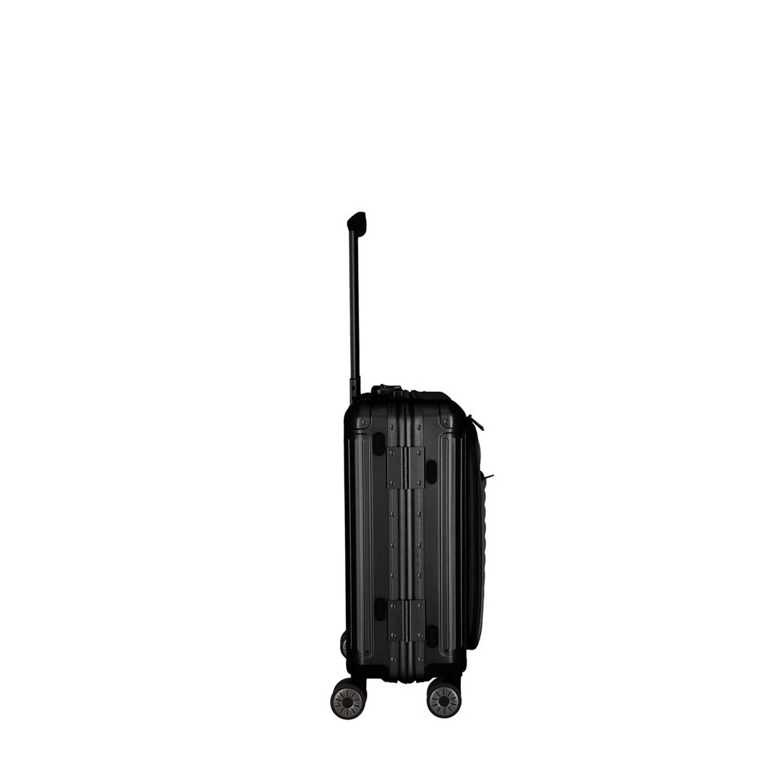Travelite trolley Next 2.0 Aluminium 55 cm. zwart