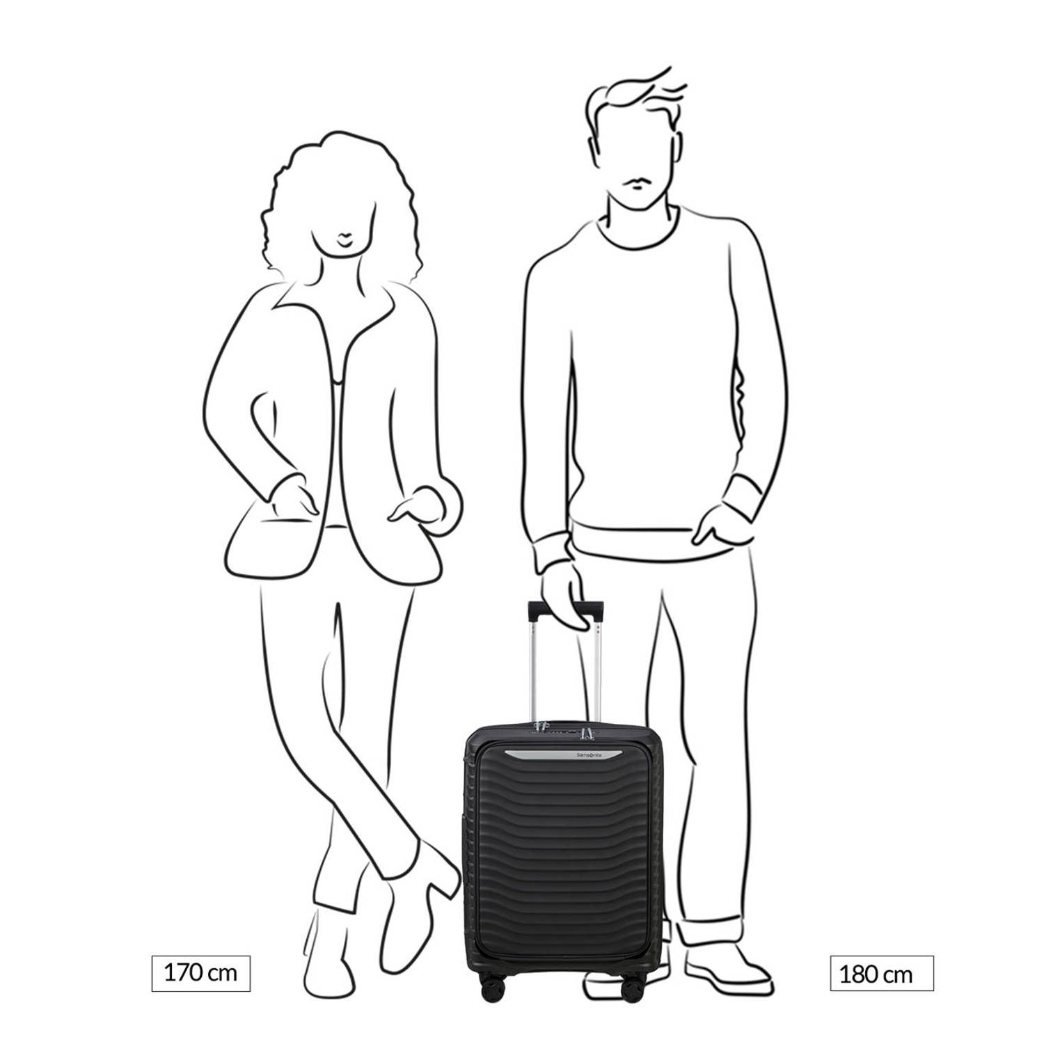 Samsonite trolley Upscape 55 cm. Expandable zwart