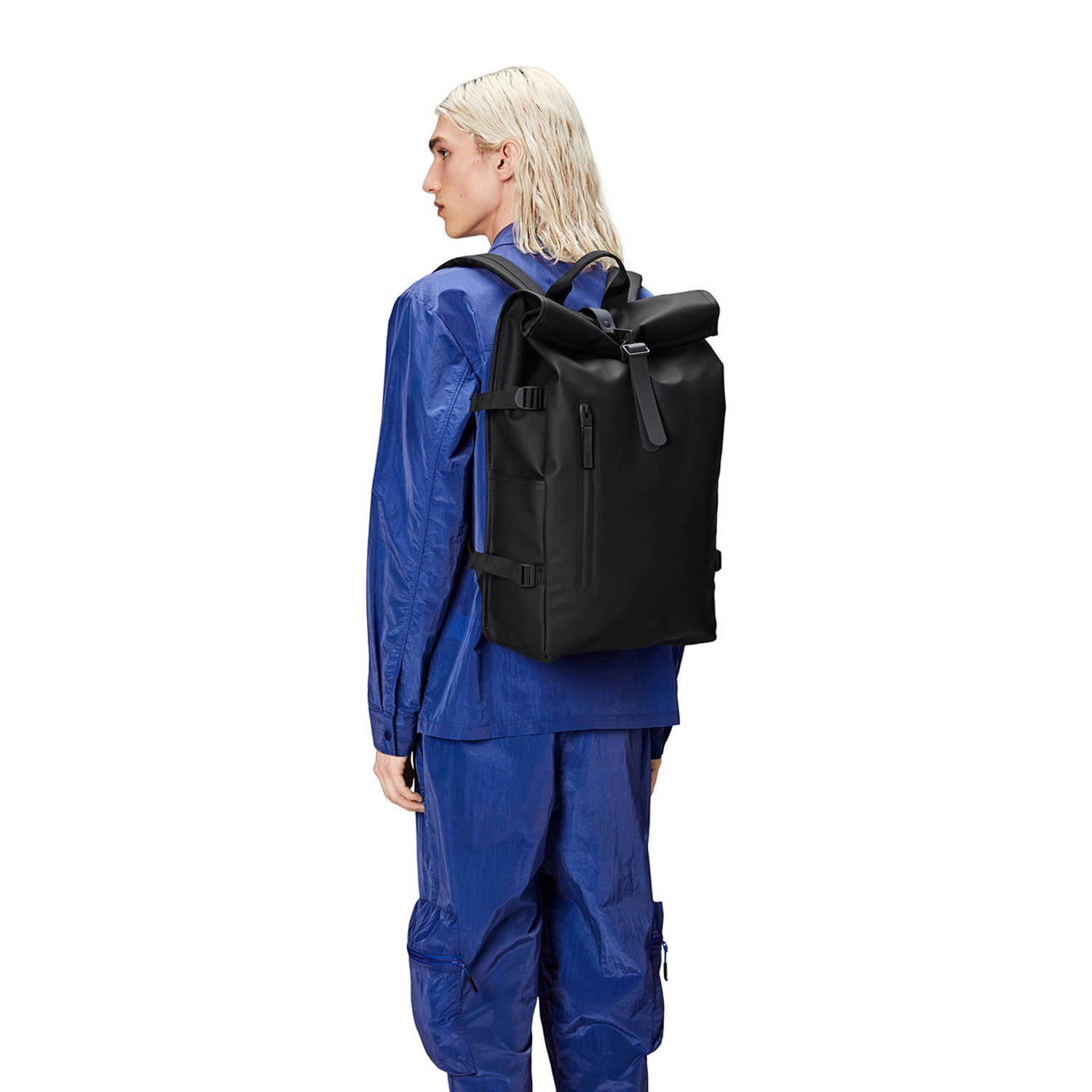 Rains rugzak Rolltop Large W3 zwart