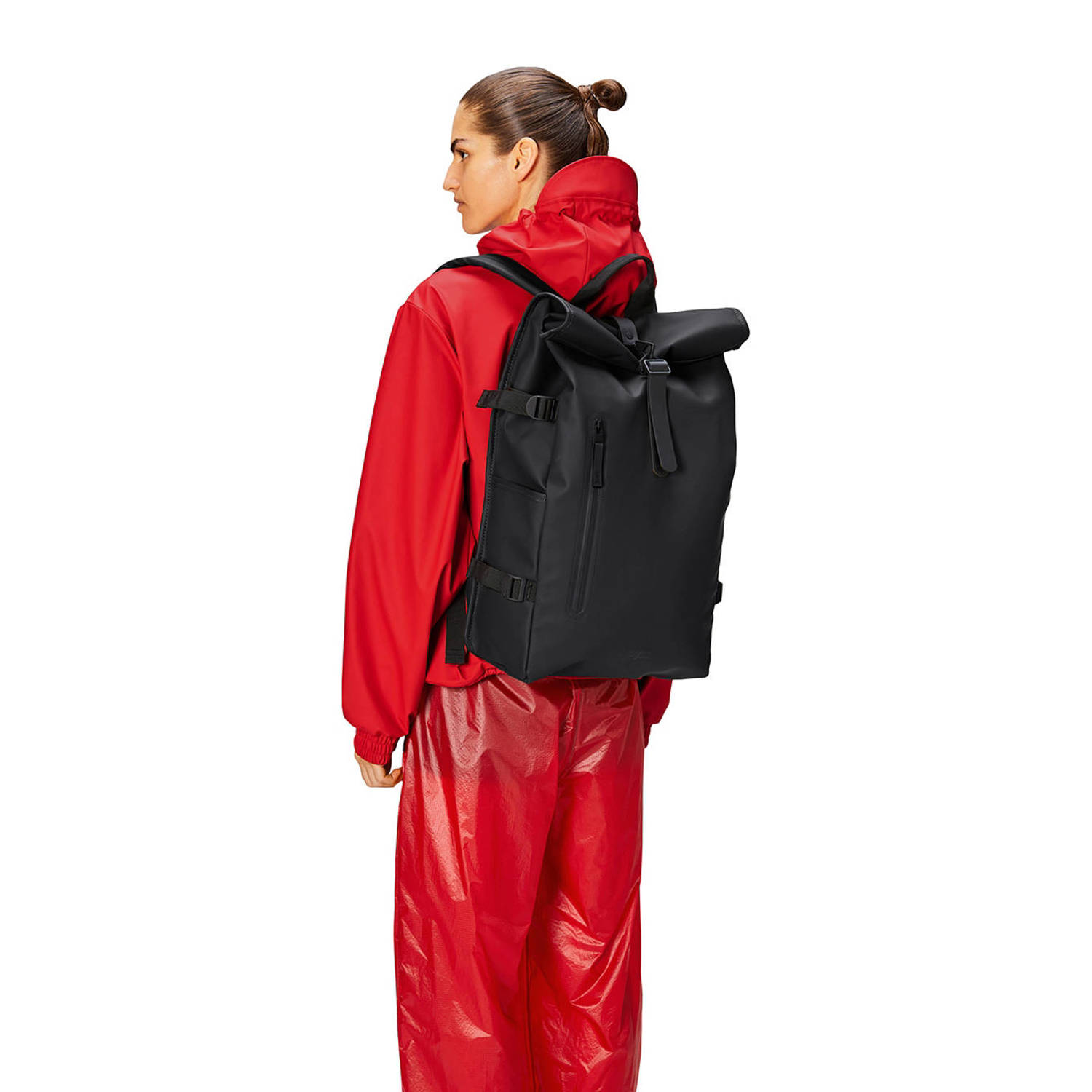 Rains rugzak Rolltop Large W3 zwart