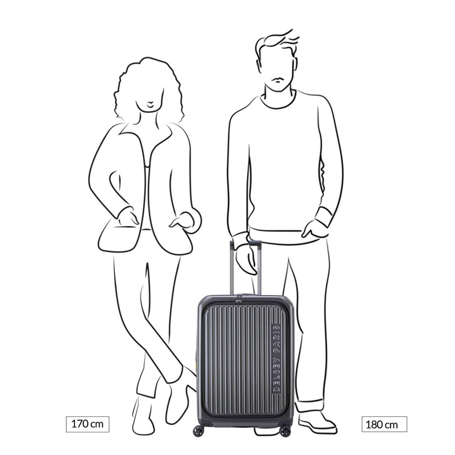 Delsey Securitime Zip Trolley M Expandable anthracite