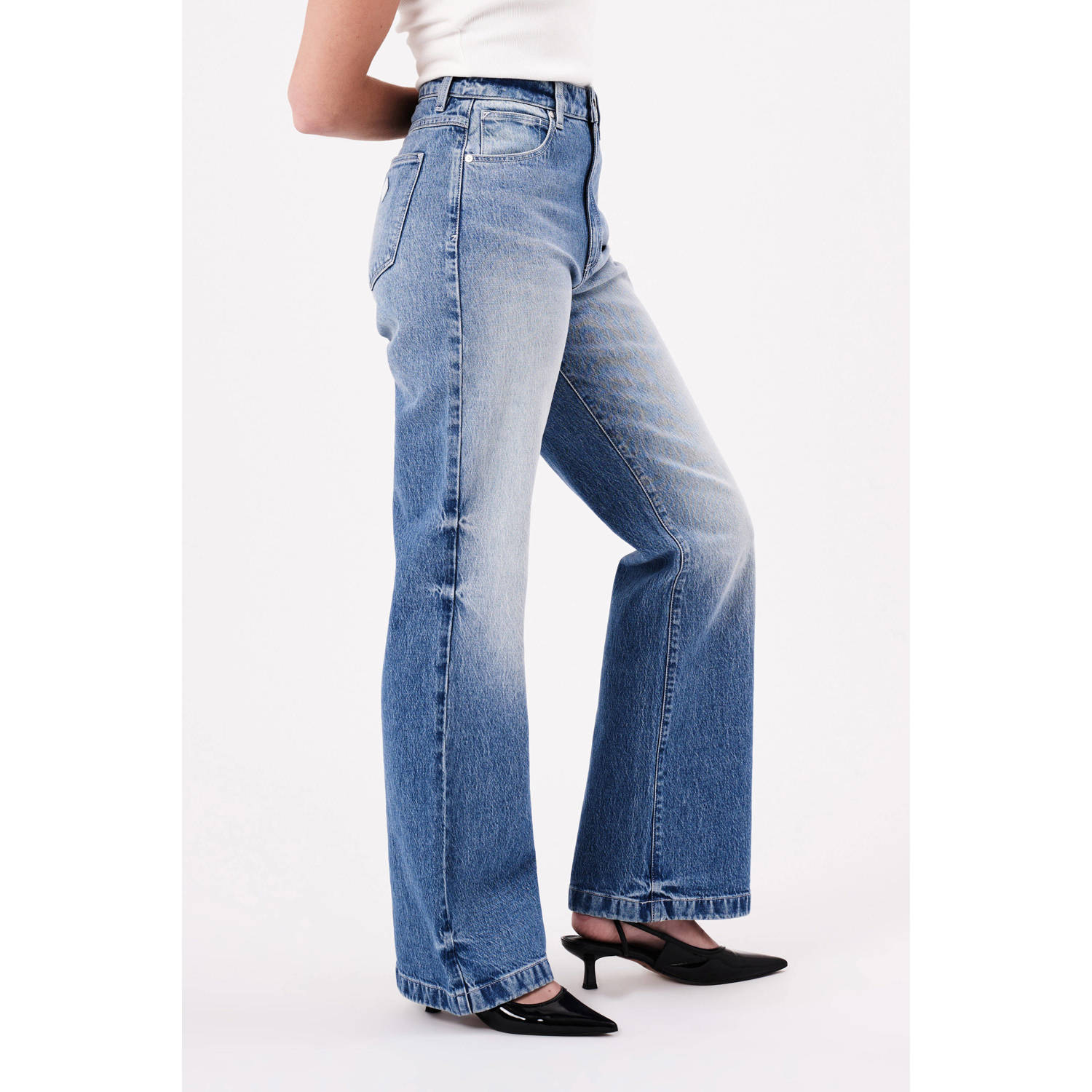 Abrand Jeans high waist wide leg jeans 94 WIDE VESTA medium blue denim