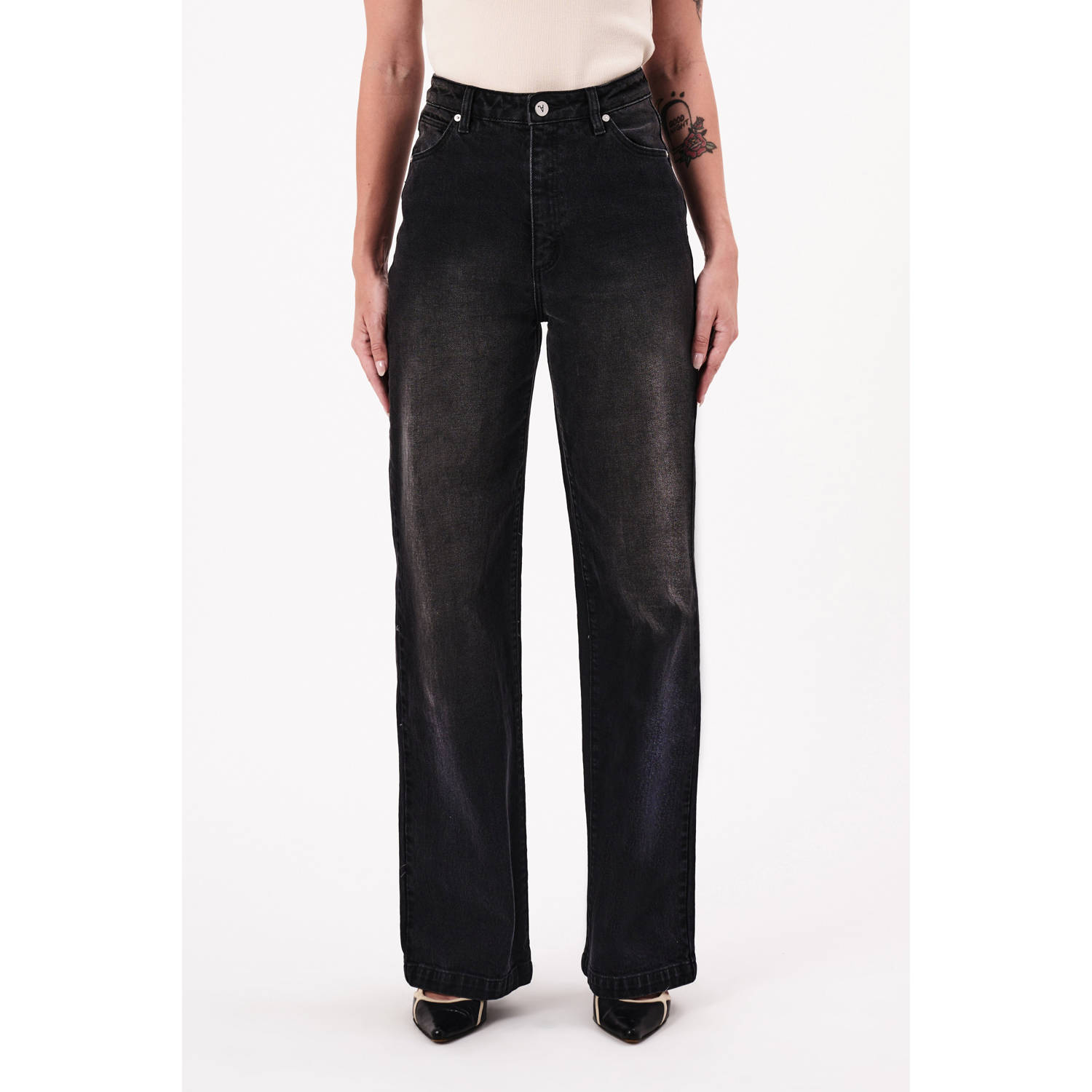 Abrand Jeans high waist wide leg jeans 94 WIDE GITA black denim