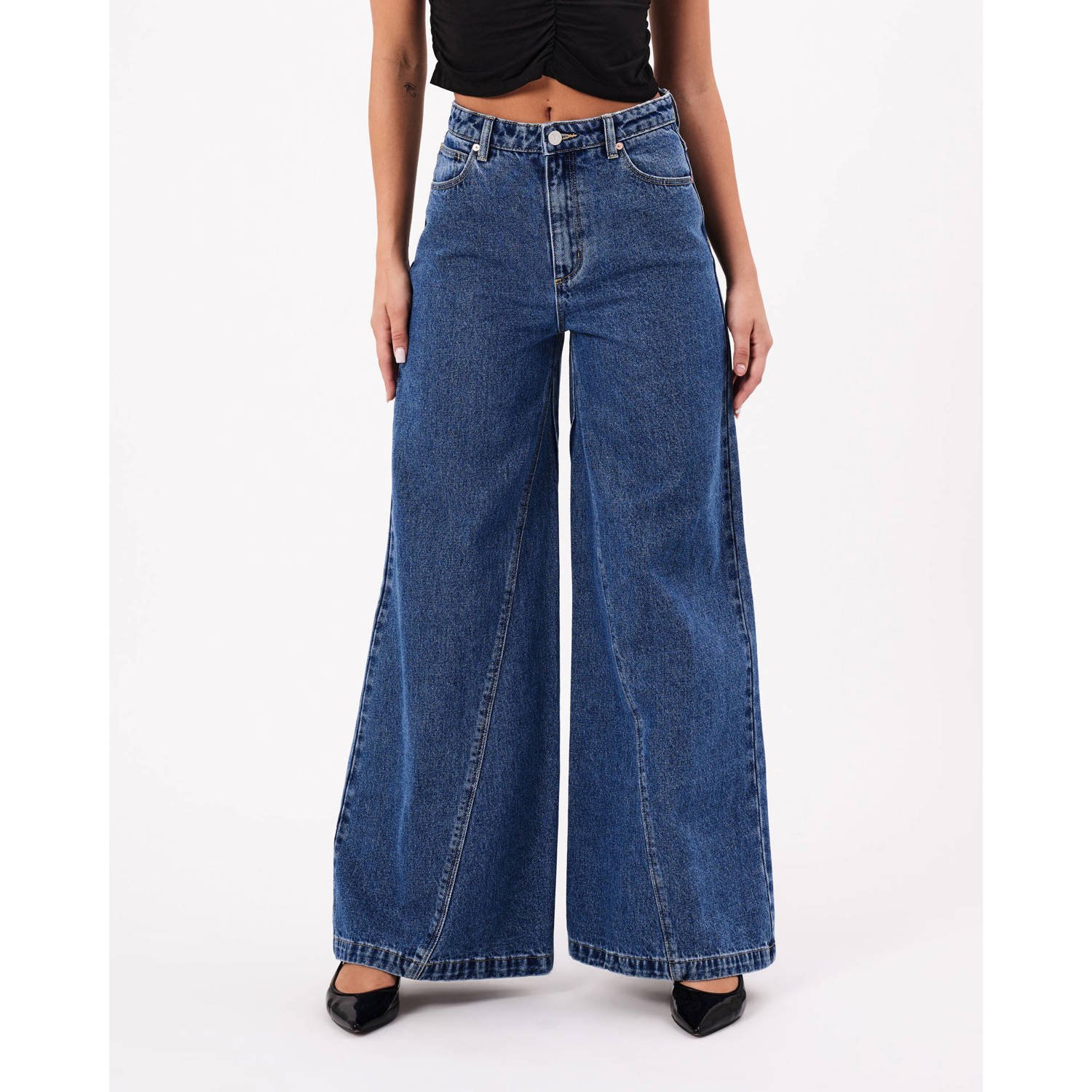 ABRAND JEANS Dames Jeans Super Wide Chantell Blauw