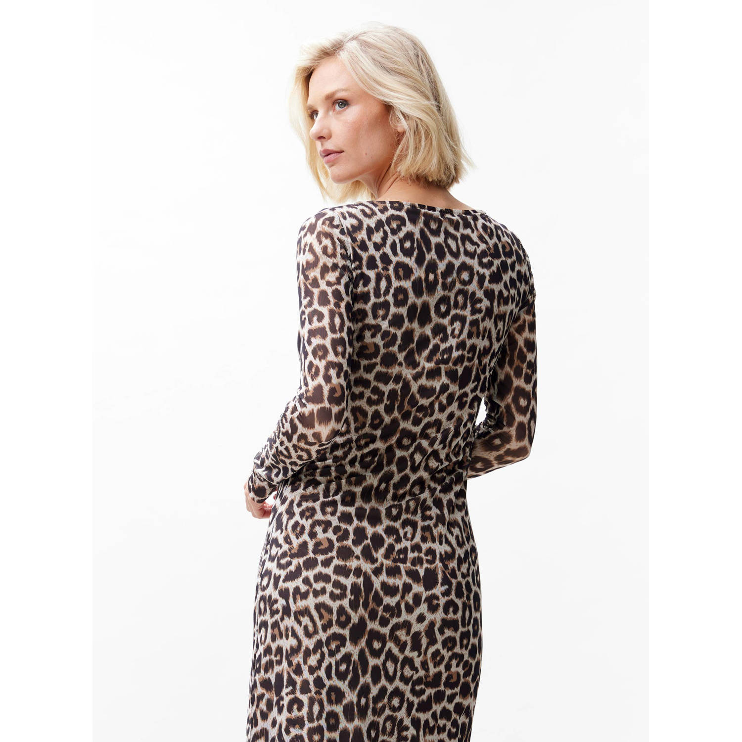 Catwalk Junkie maxi jurk met panterprint bruin