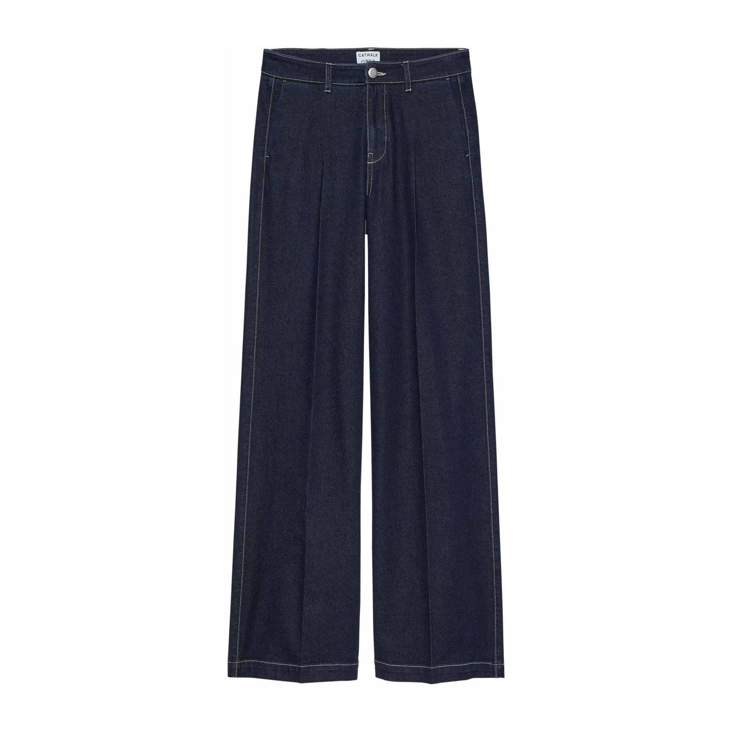 Catwalk Junkie high waist wide leg jeans dark blue denim